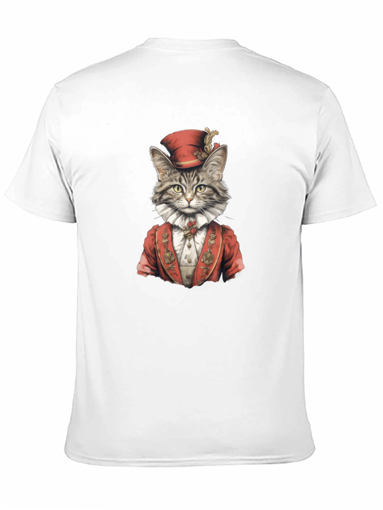 Regal Cat Portrait T-Shirt - Black