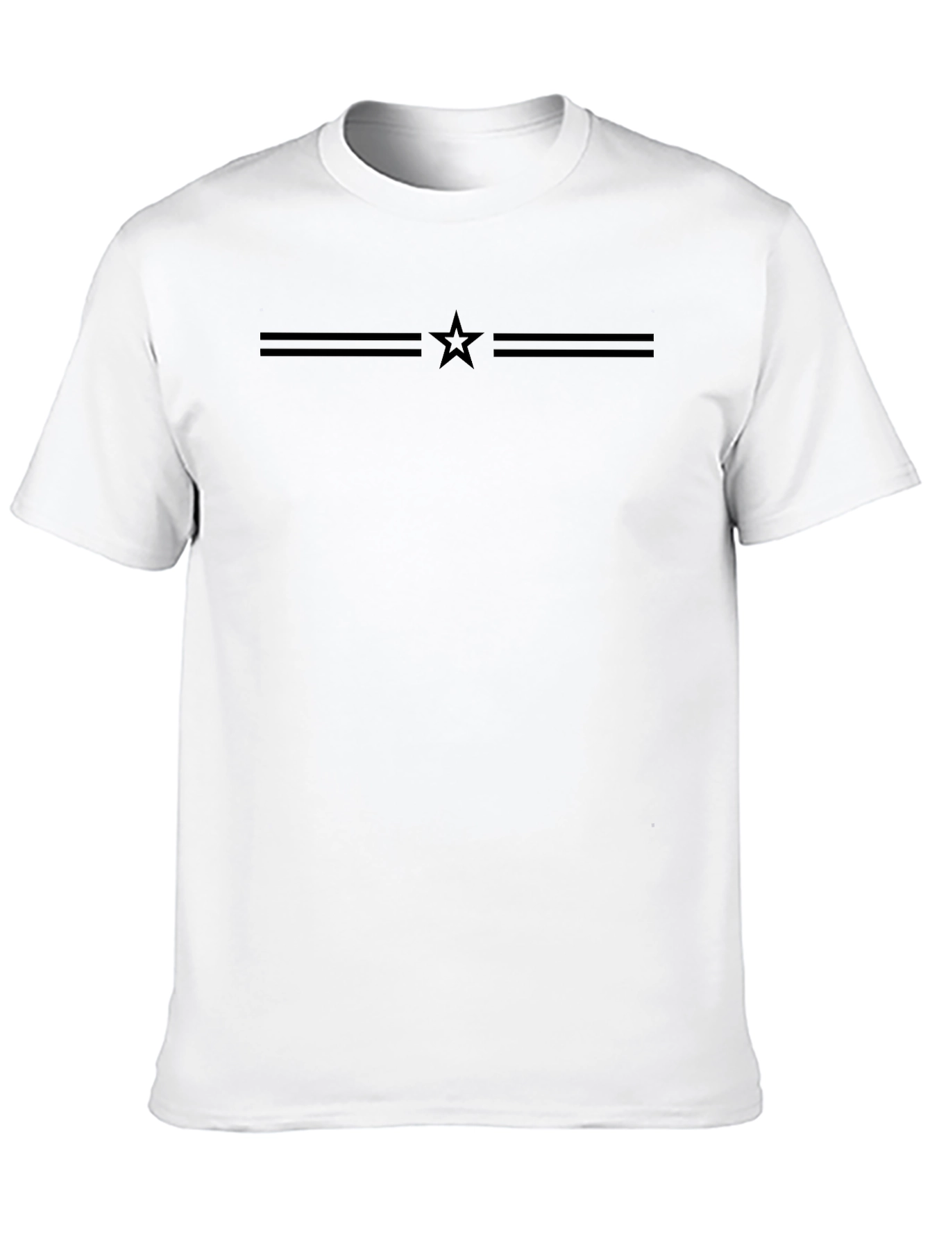Stylish Black Star Graphic Crew Neck T-Shirt