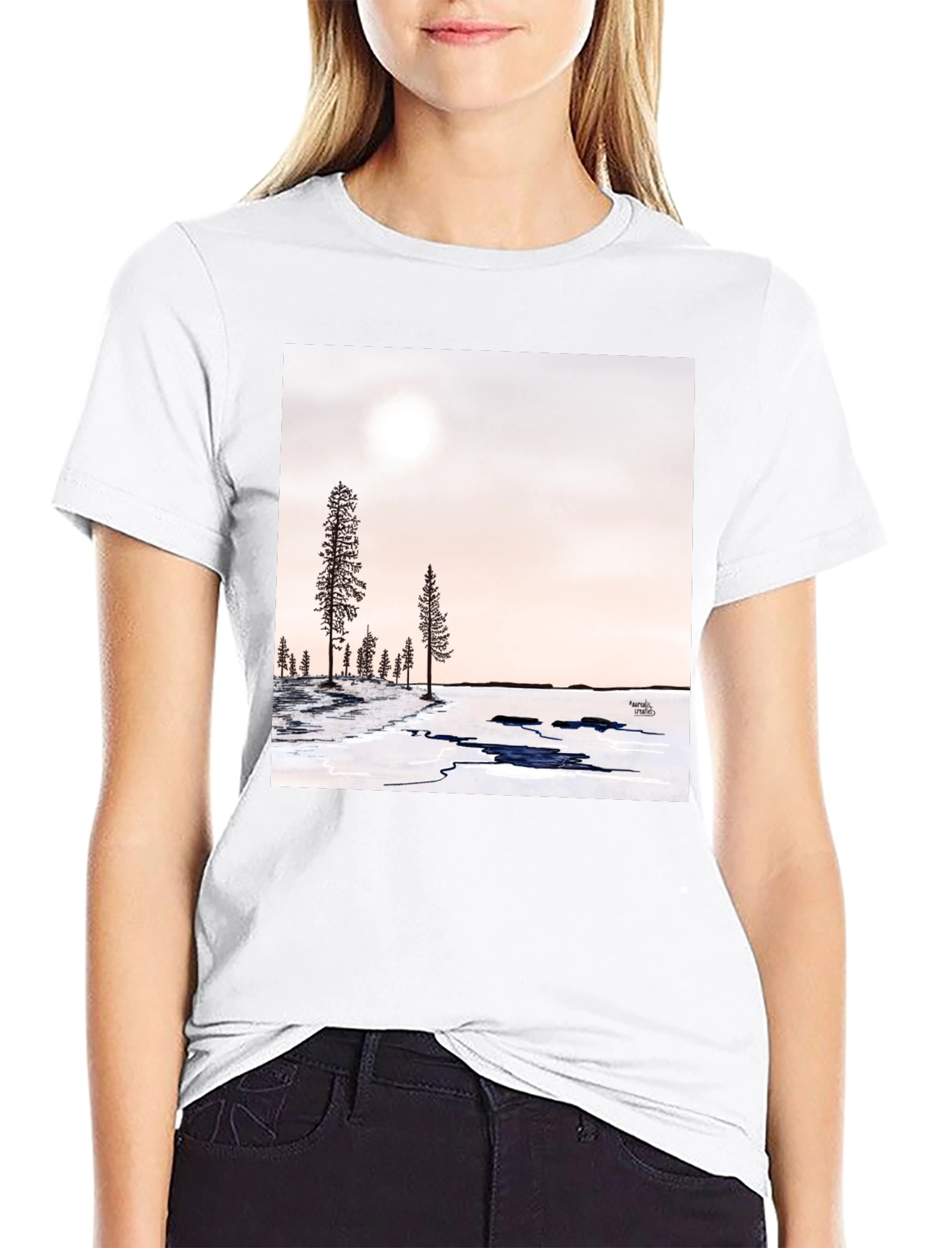 Winter Forest Graphic Tee - Black