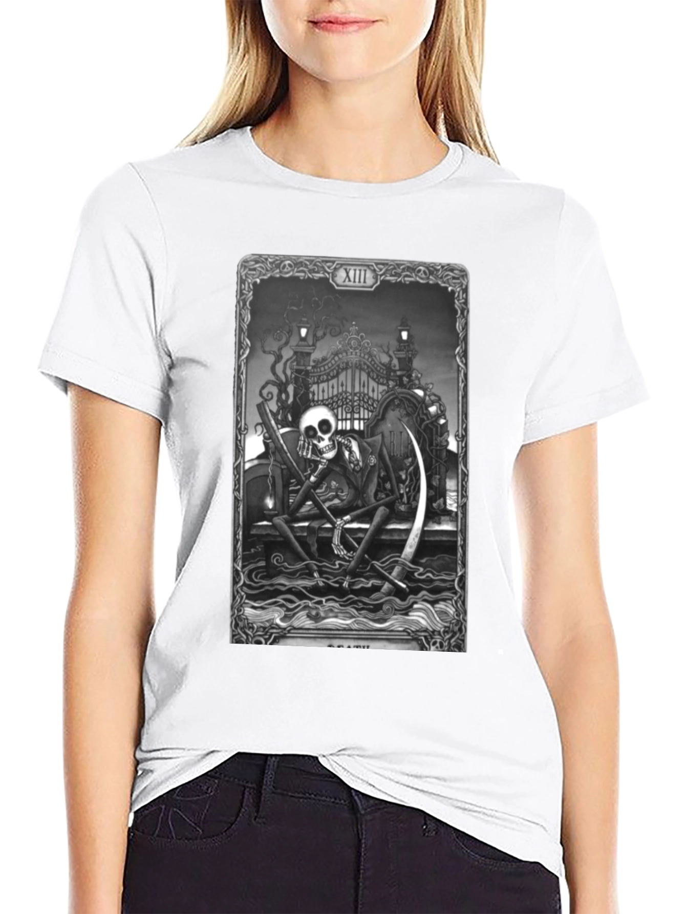 Grim Reaper Tarot Card Black T-Shirt
