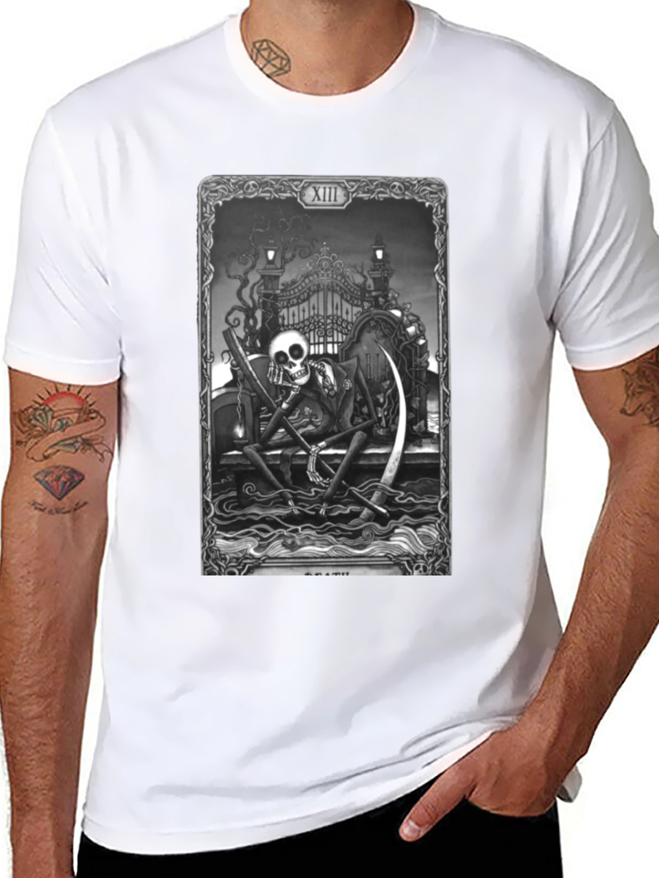 Grim Reaper Tarot Card Black T-Shirt