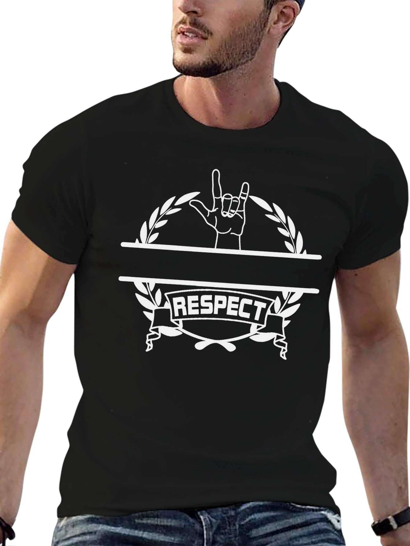 Respect Graphic Tee - Rock On Hand Sign