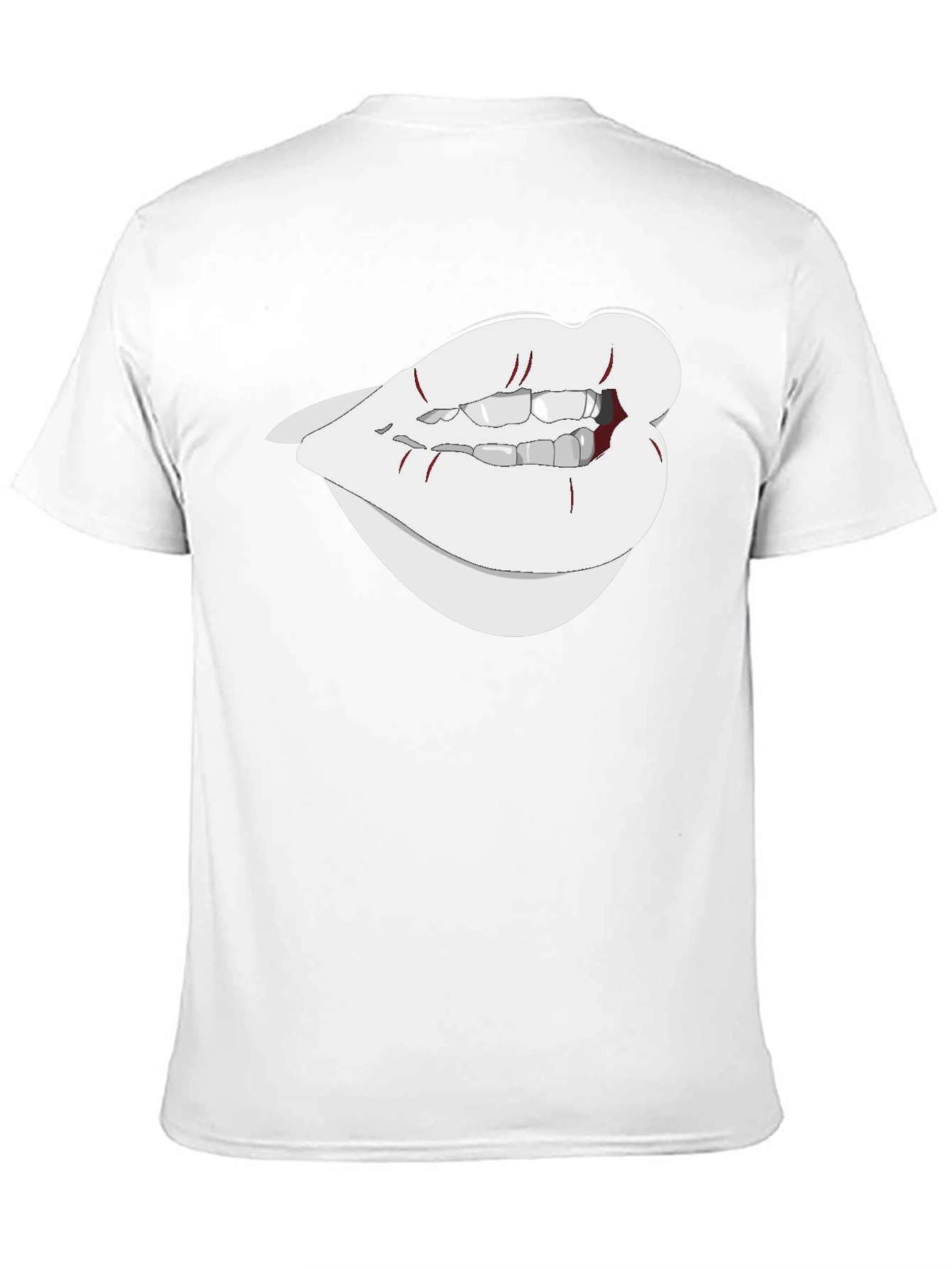 Graphic Lips Tee - Black Cotton Blend