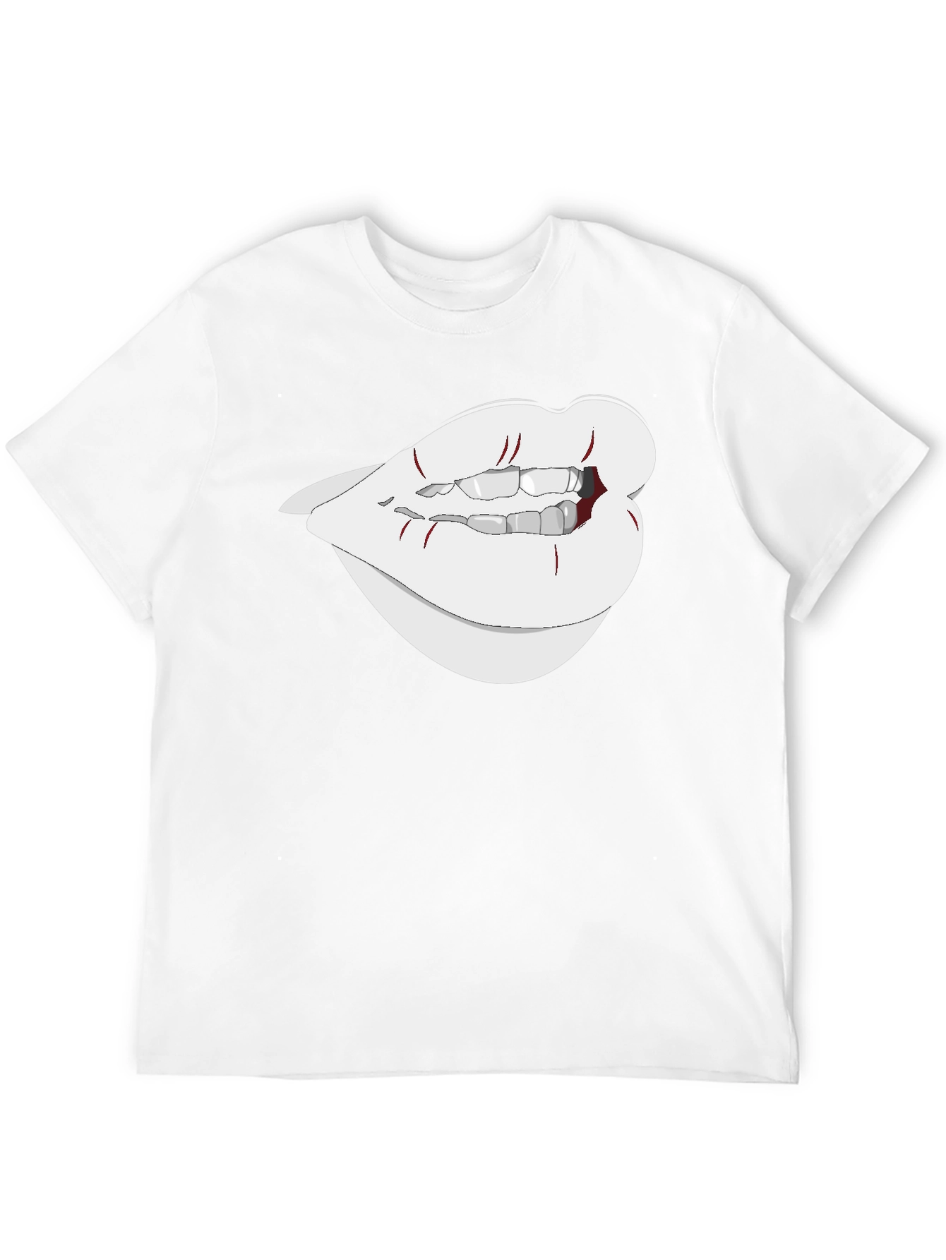 Graphic Lips Tee - Black Cotton Blend