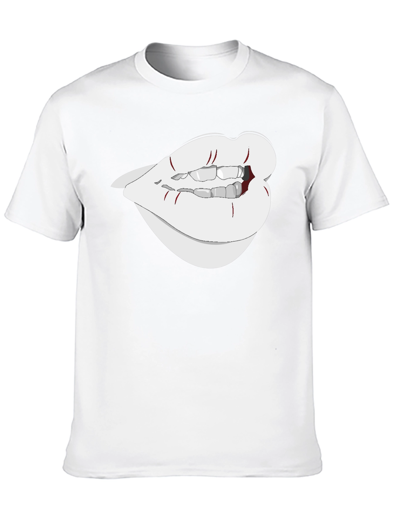 Graphic Lips Tee - Black Cotton Blend