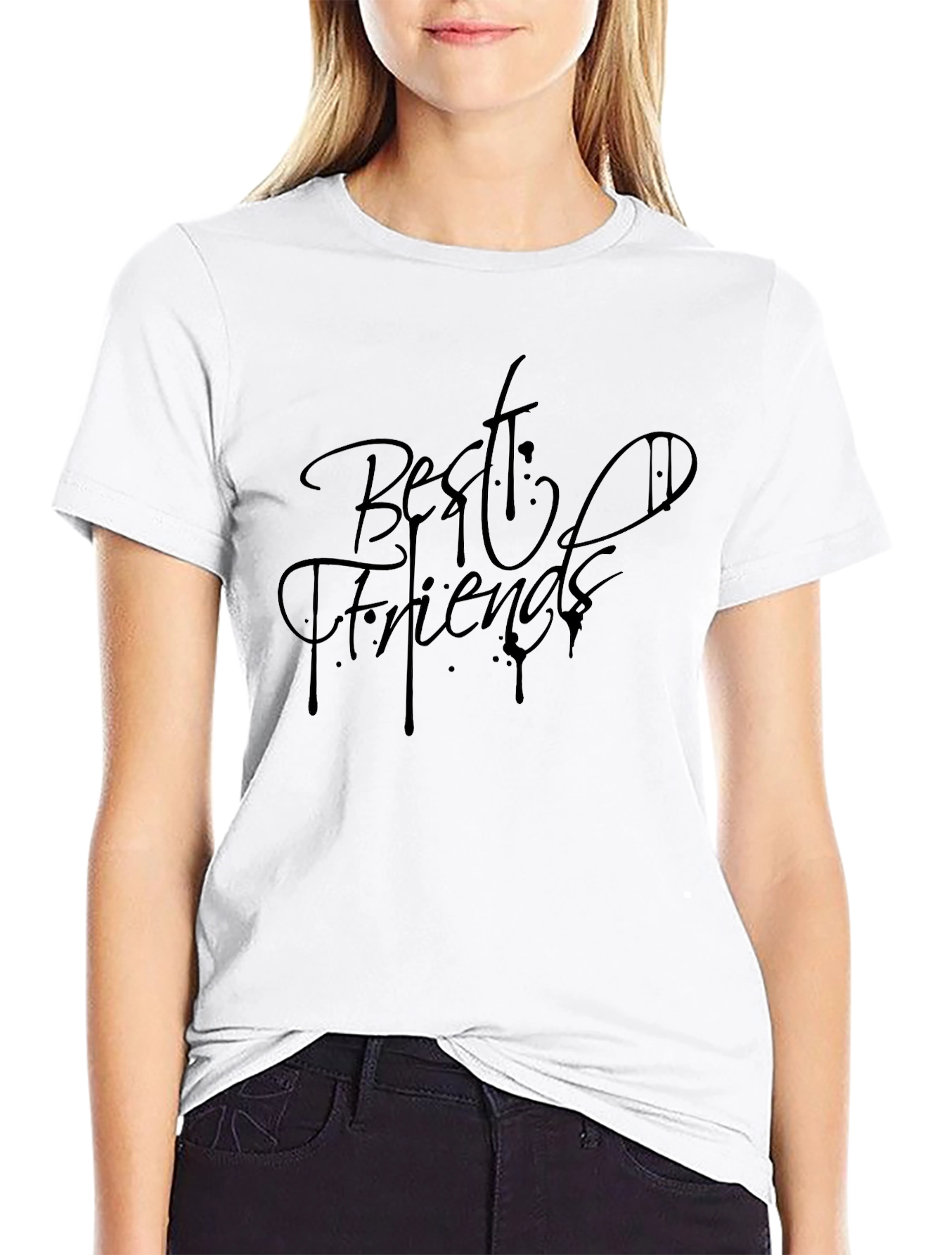 Best Friends Graphic Tee - Stylish Black T-Shirt