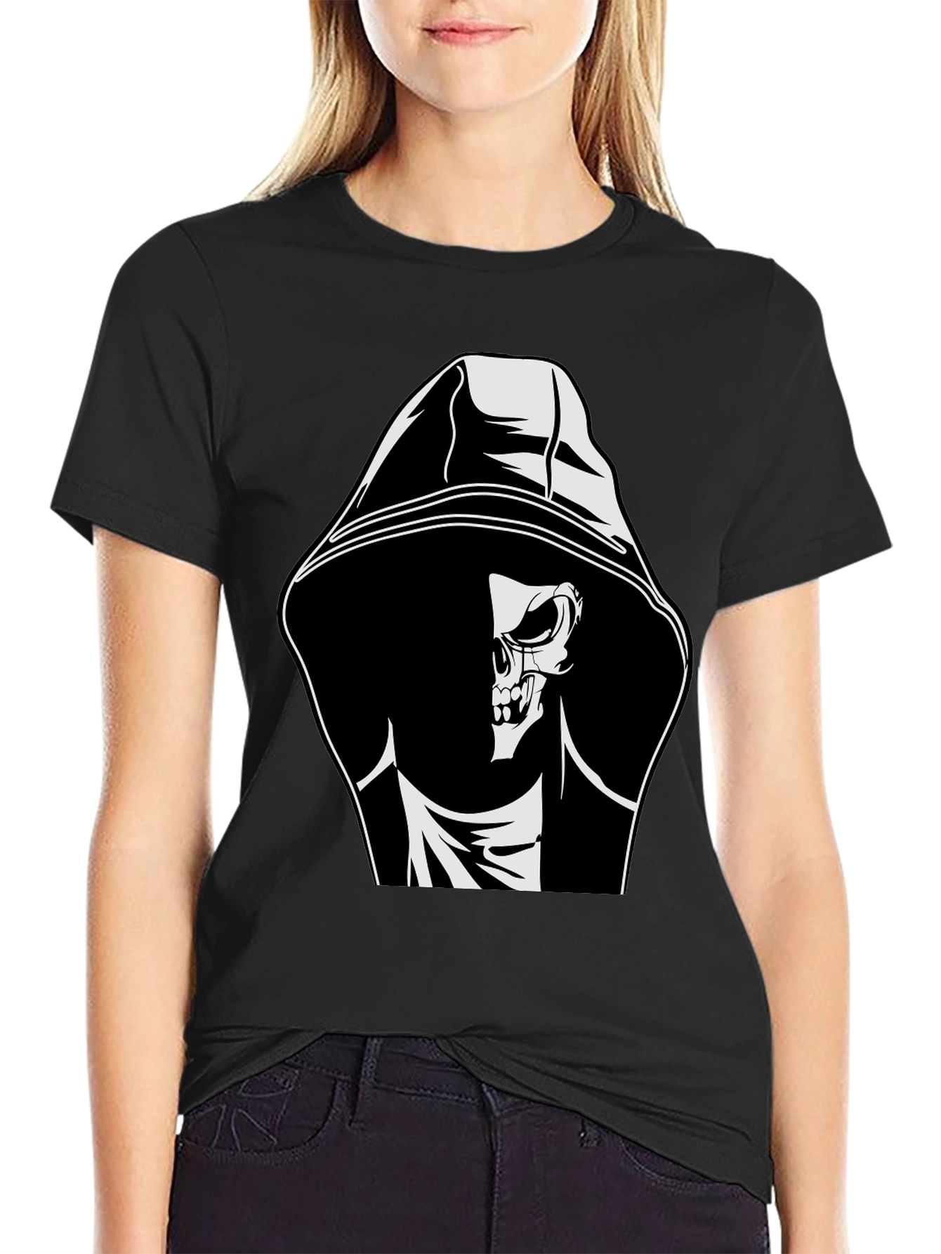 Grim Reaper Graphic Tee - Black Cotton T-Shirt