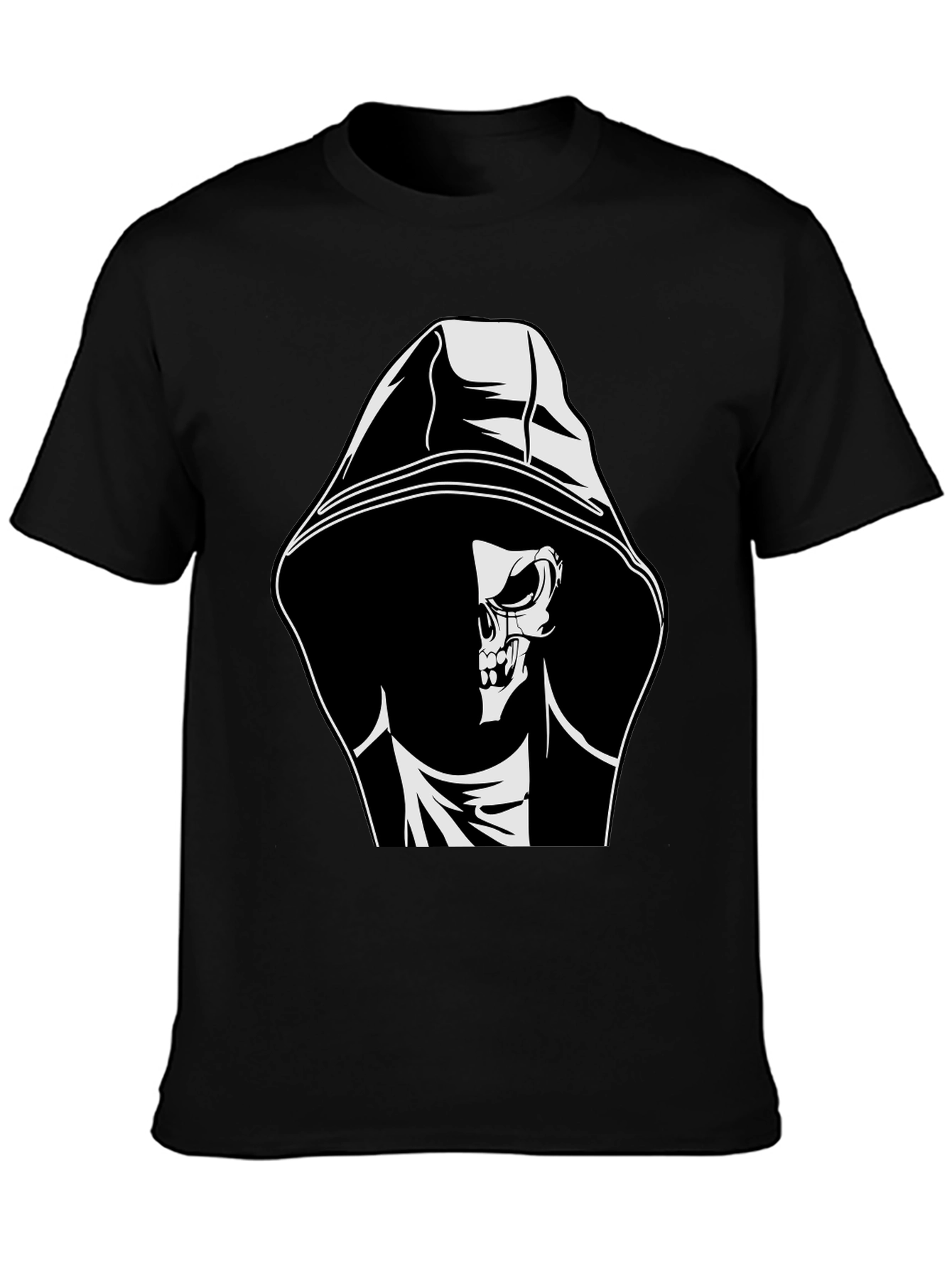 Grim Reaper Graphic Tee - Black Cotton T-Shirt