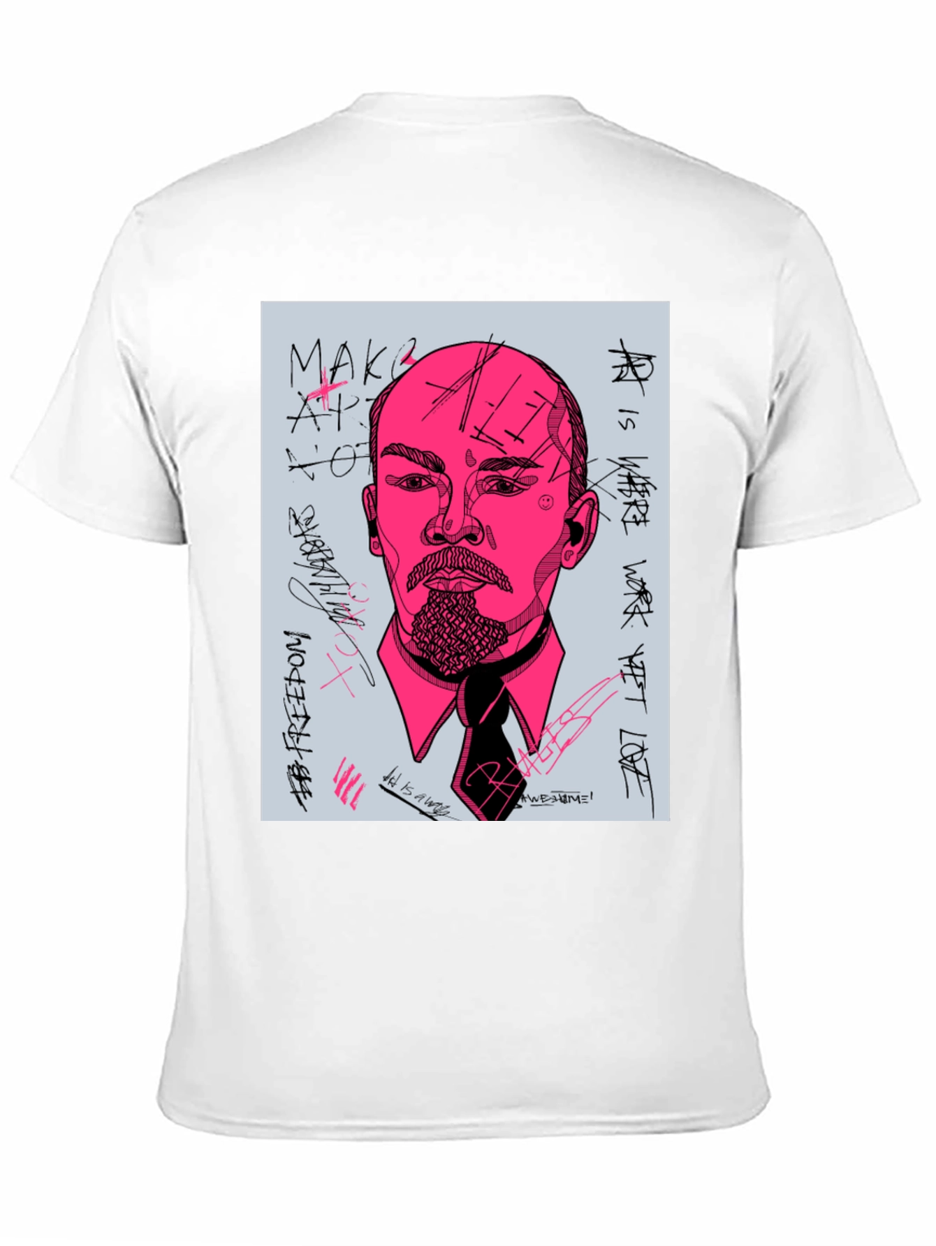 Abstract Lenin Graphic Tee - Mens Black T-Shirt