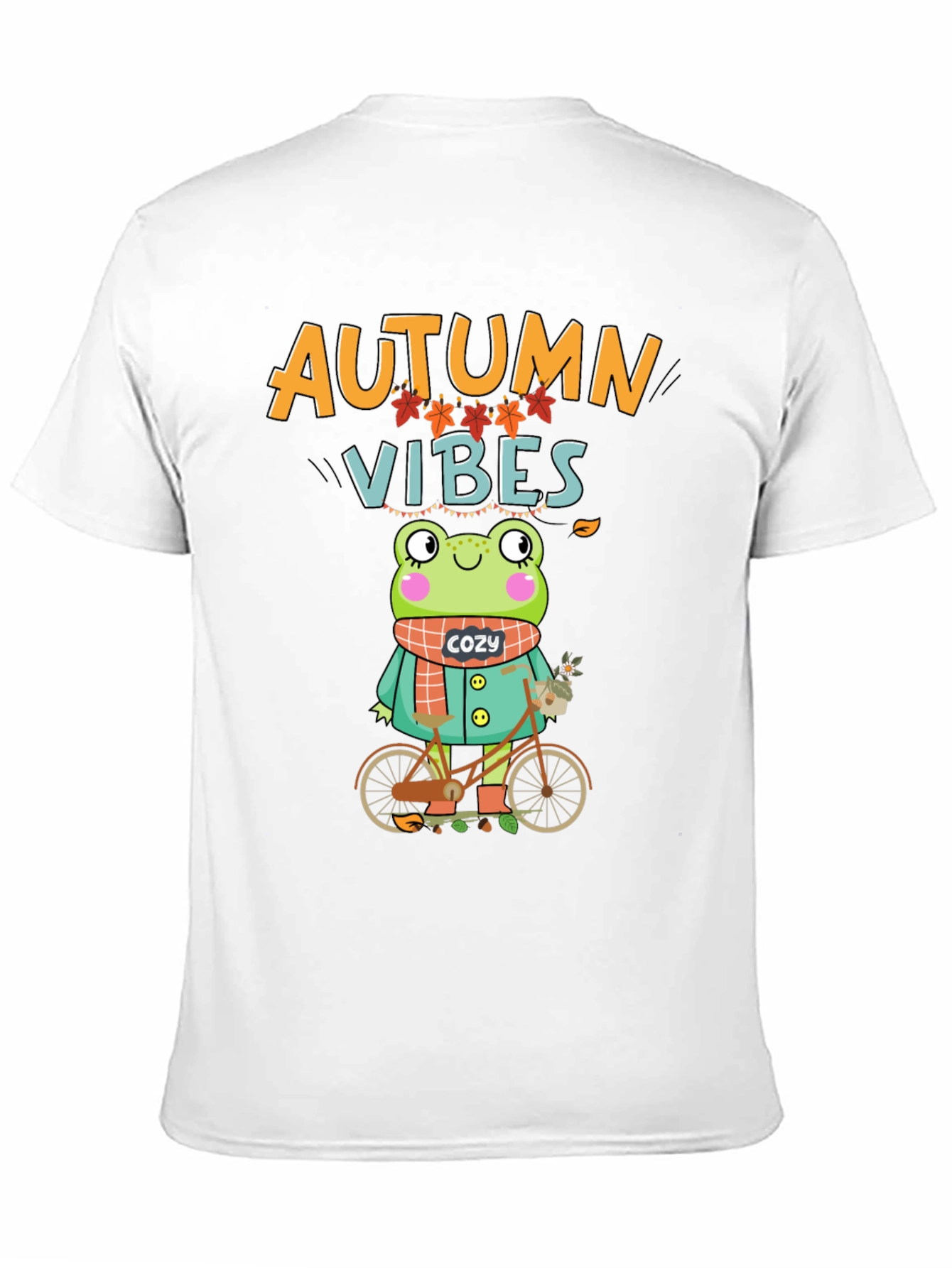 Autumn Vibes Frog On Bicycle T-Shirt