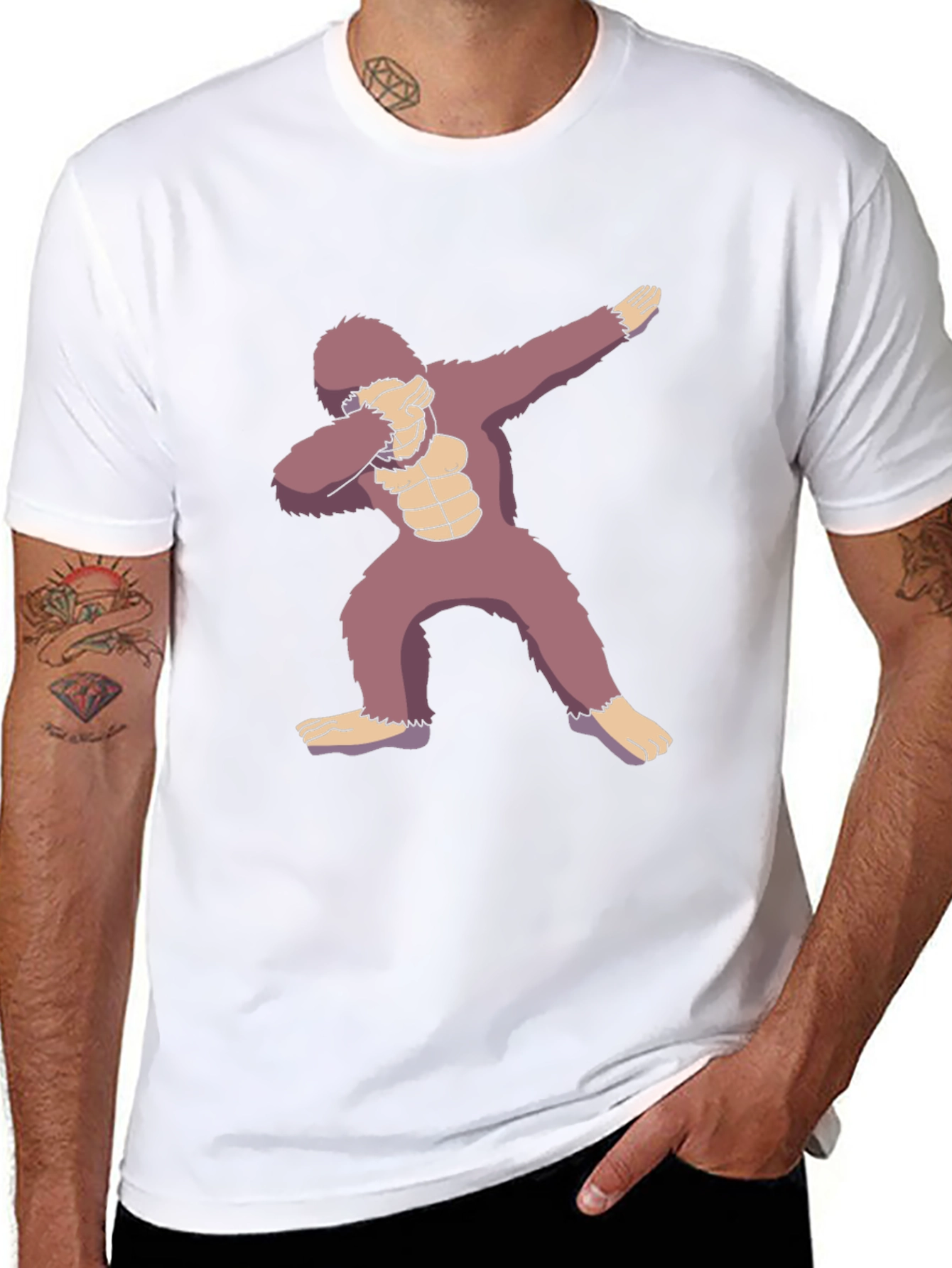 Dabbing Gorilla Graphic Tee - Funny Animal T-Shirt