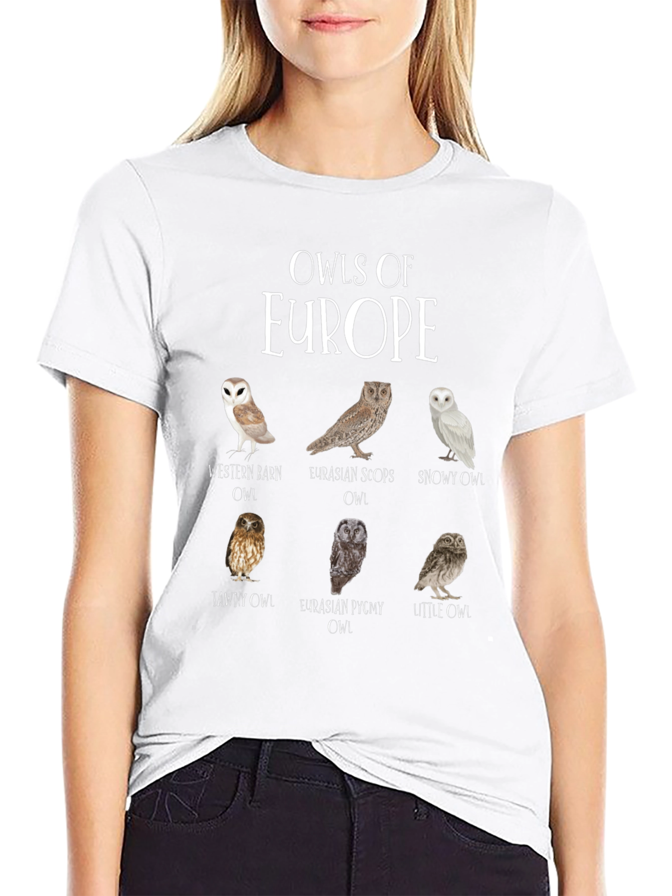 Owls of Europe T-Shirt - Nature Enthusiast Apparel