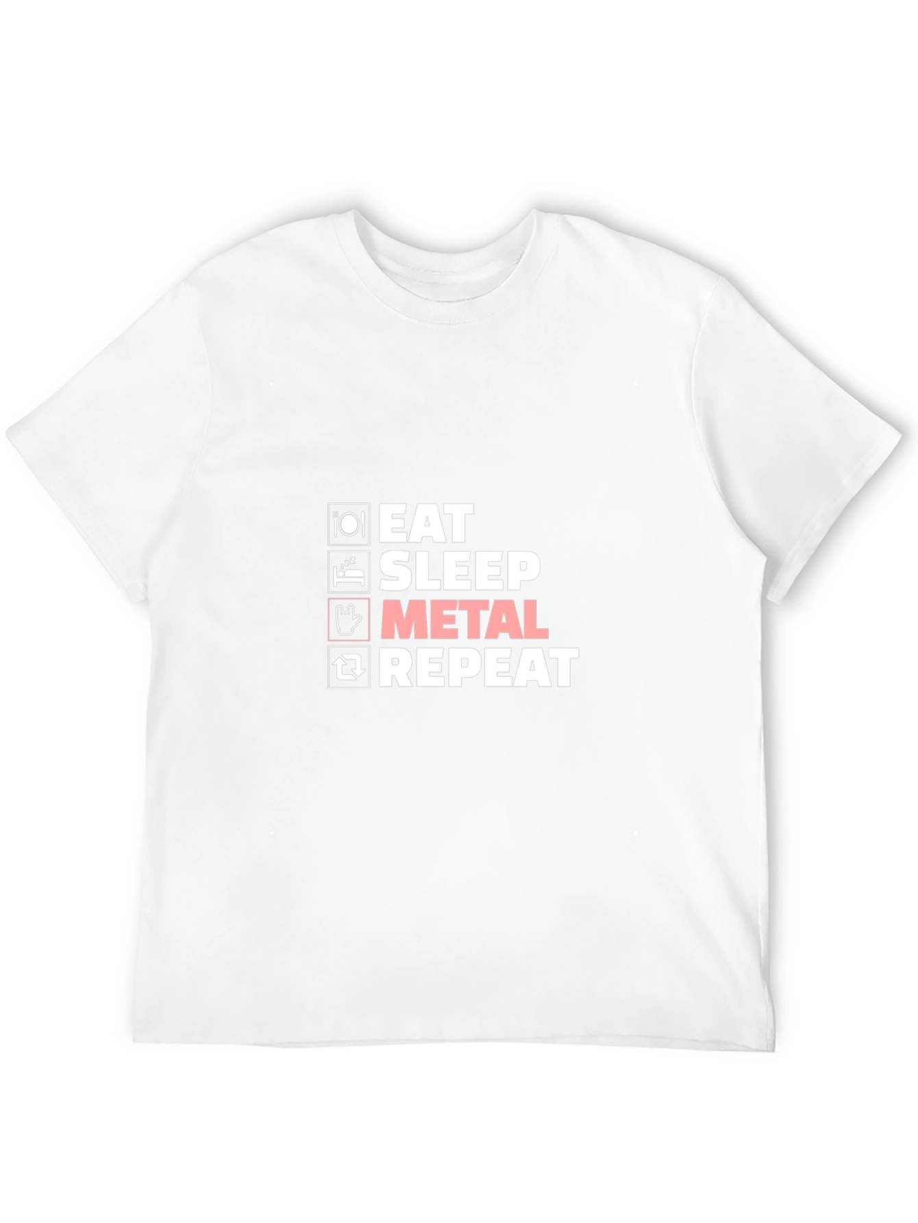 Eat Sleep Metal Repeat T-Shirt - Black Graphic Tee