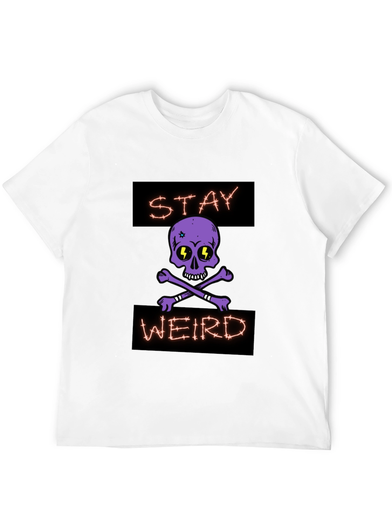 Stay Weird Skull Graphic T-Shirt - Black