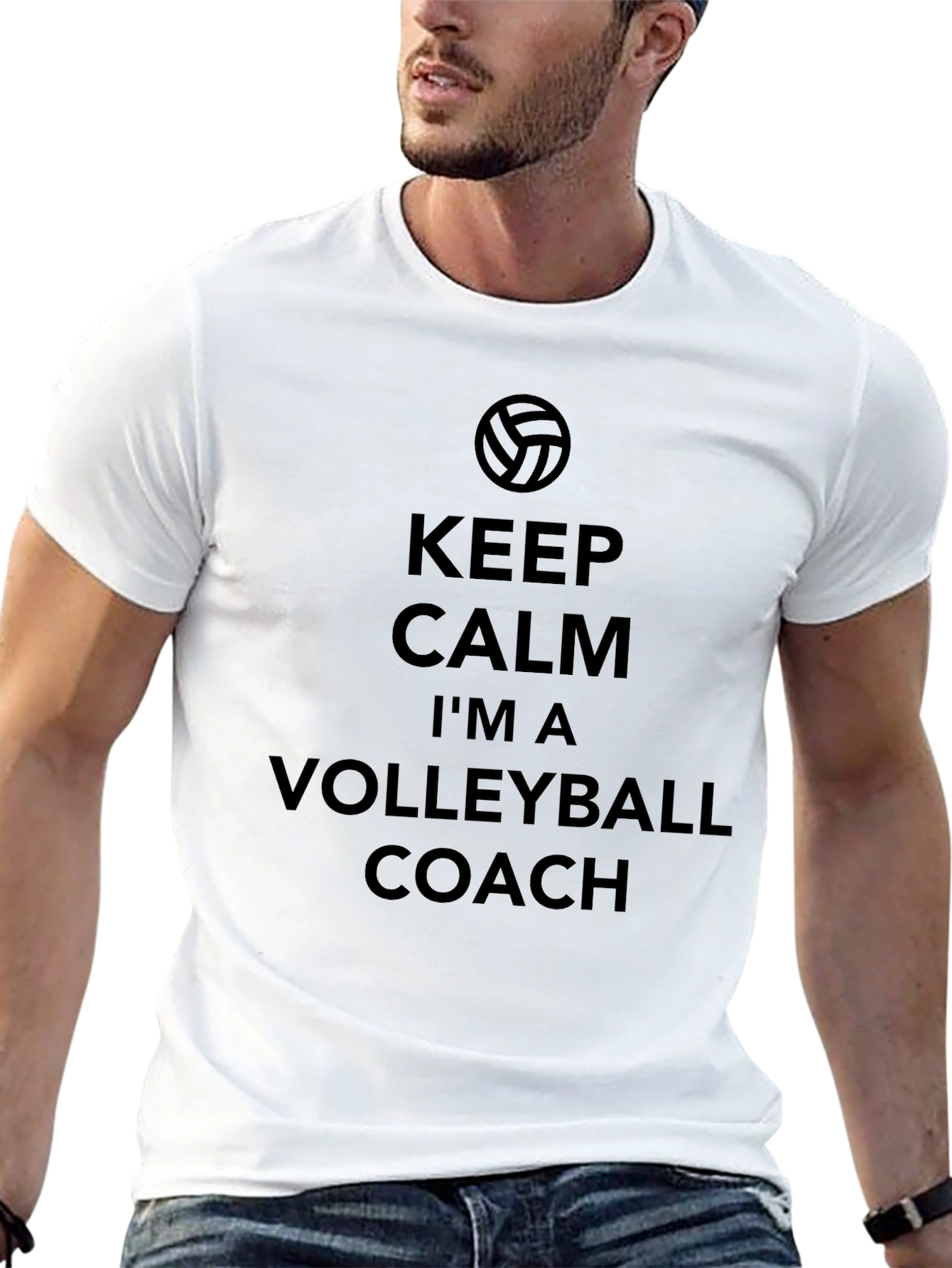 Volleyball Coach T-Shirt - Keep Calm Design