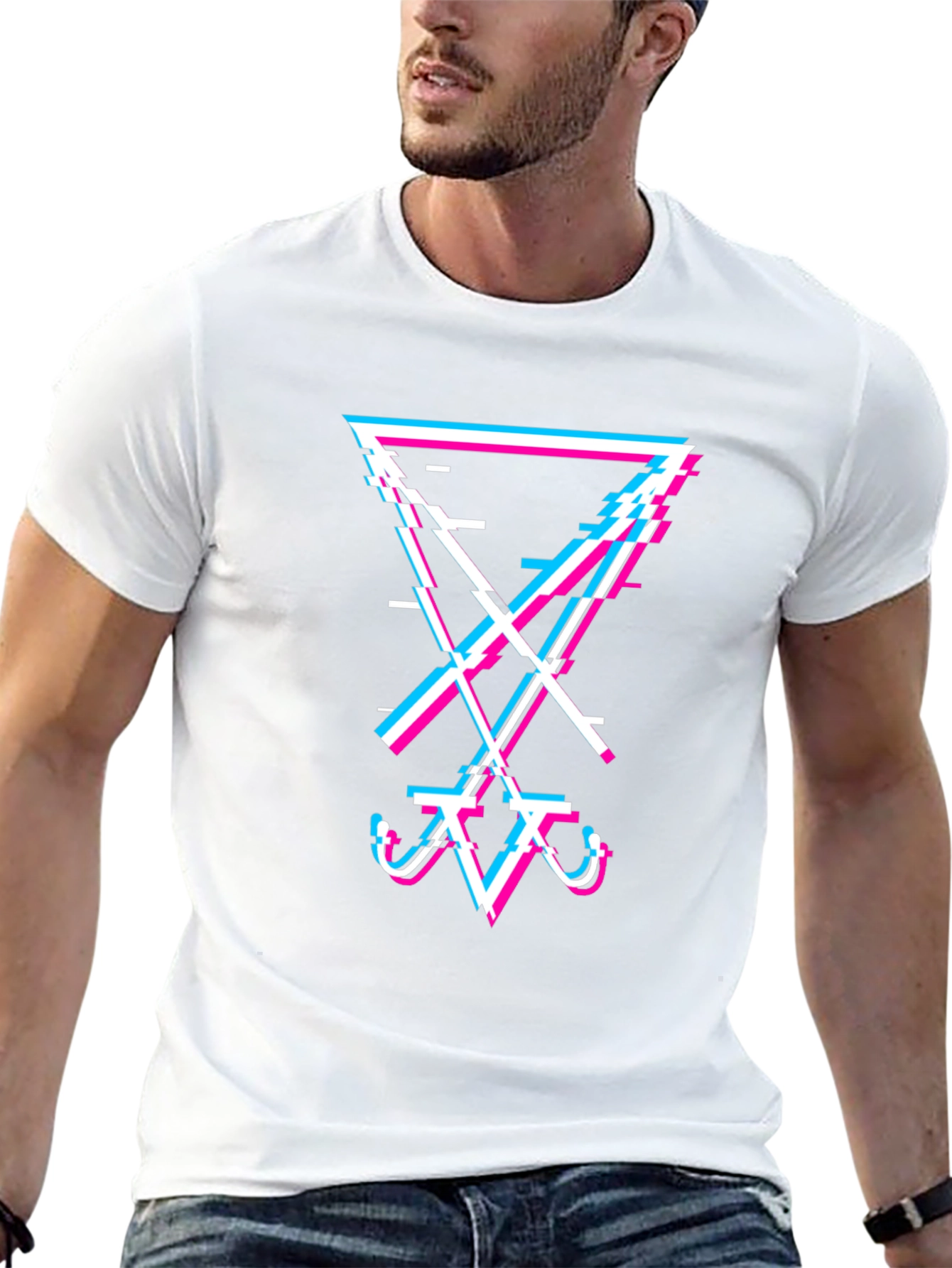 Glitch Art Graphic Tee - Modern Streetwear T-Shirt