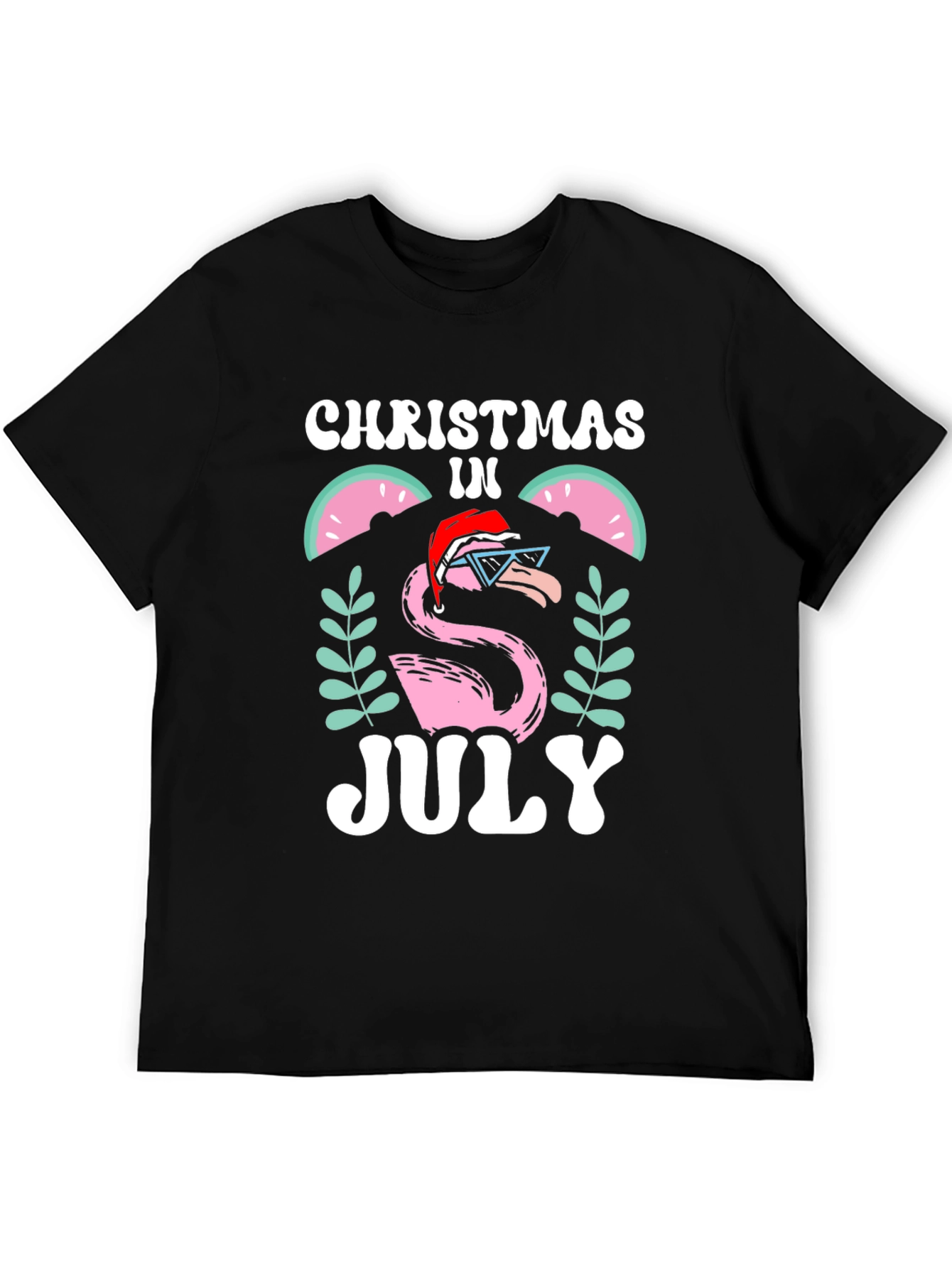 Christmas in July Flamingo Graphic Tee