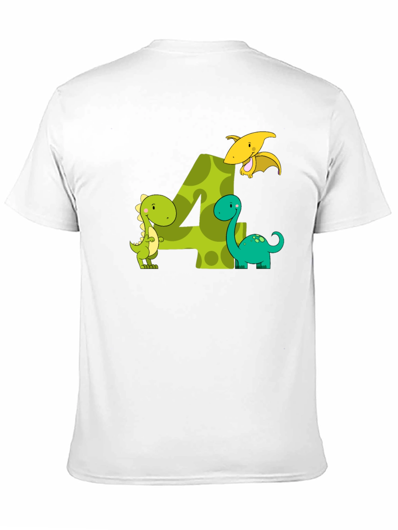 Kids 4th Birthday Dinosaur T-Shirt