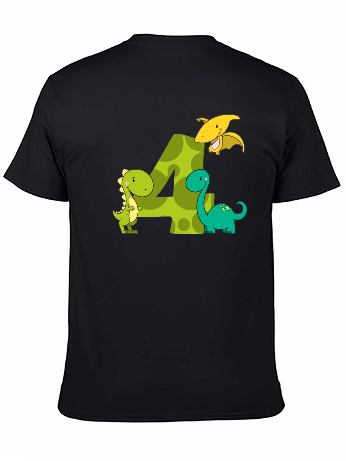 Kids 4th Birthday Dinosaur T-Shirt