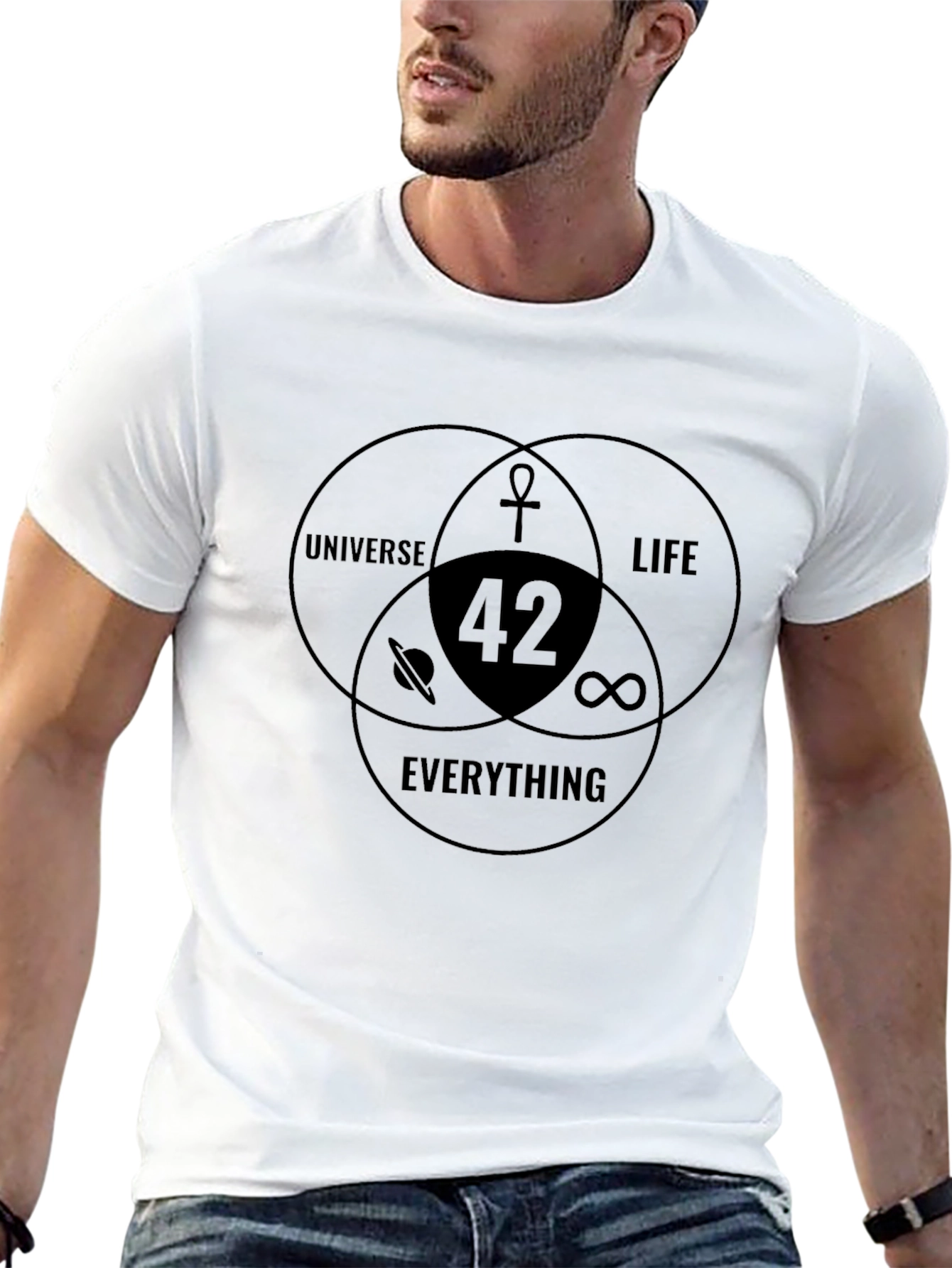42 Venn Diagram T-Shirt: Universe Life Everything