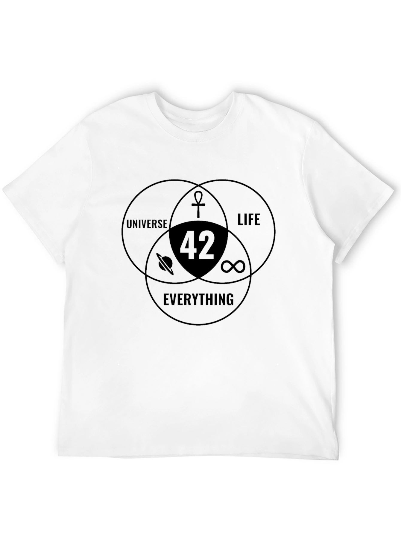 42 Venn Diagram T-Shirt: Universe Life Everything
