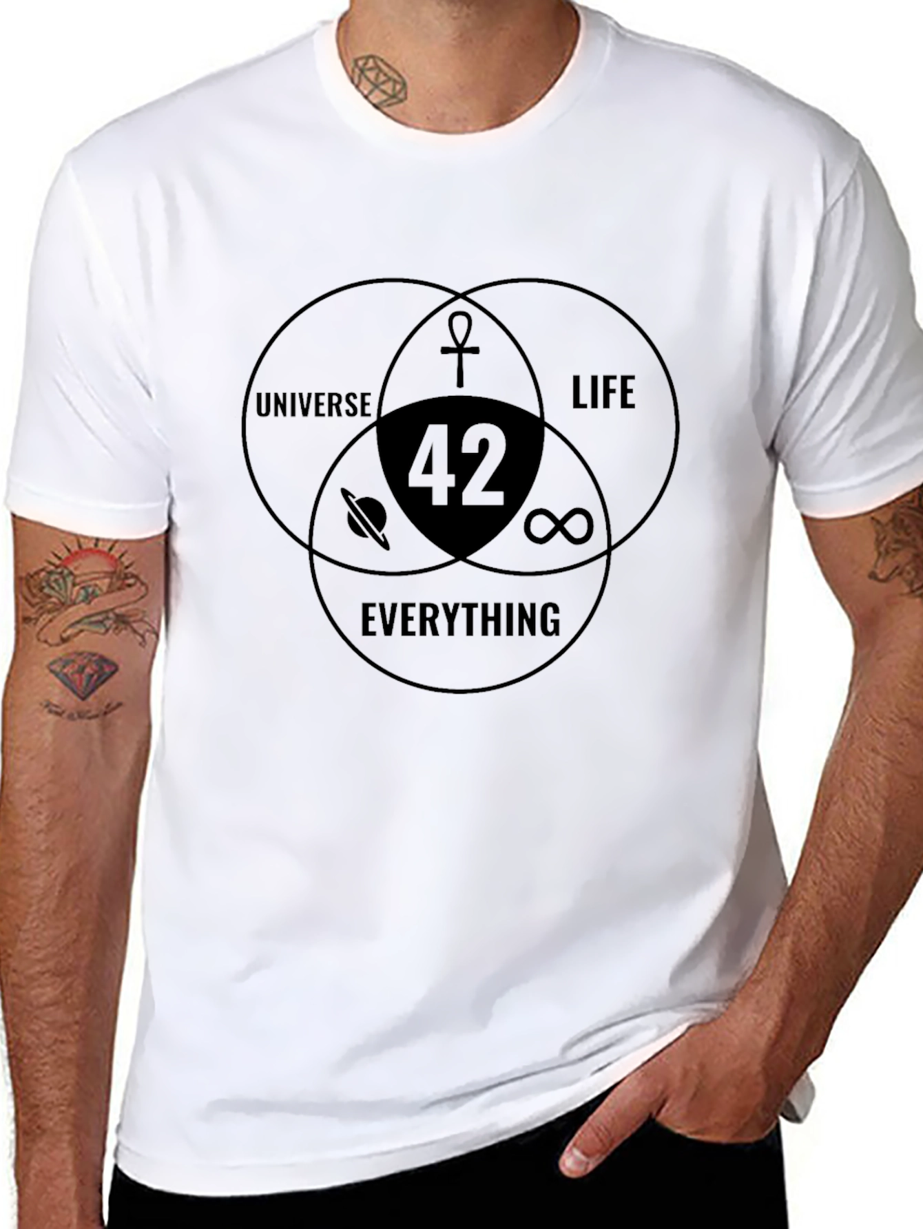 42 Venn Diagram T-Shirt: Universe Life Everything