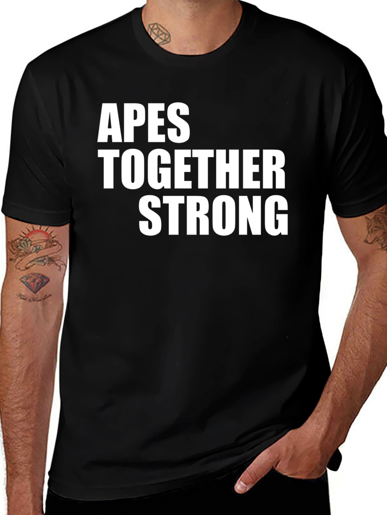 Apes Together Strong Graphic T-Shirt - Black Cotton Tee