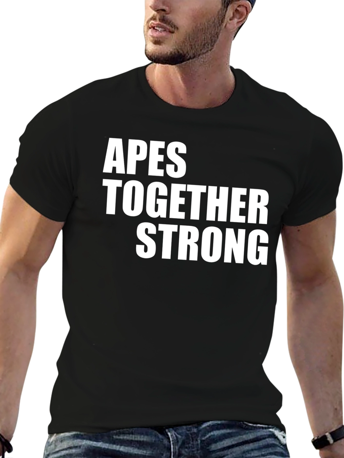 Apes Together Strong Graphic T-Shirt - Black Cotton Tee