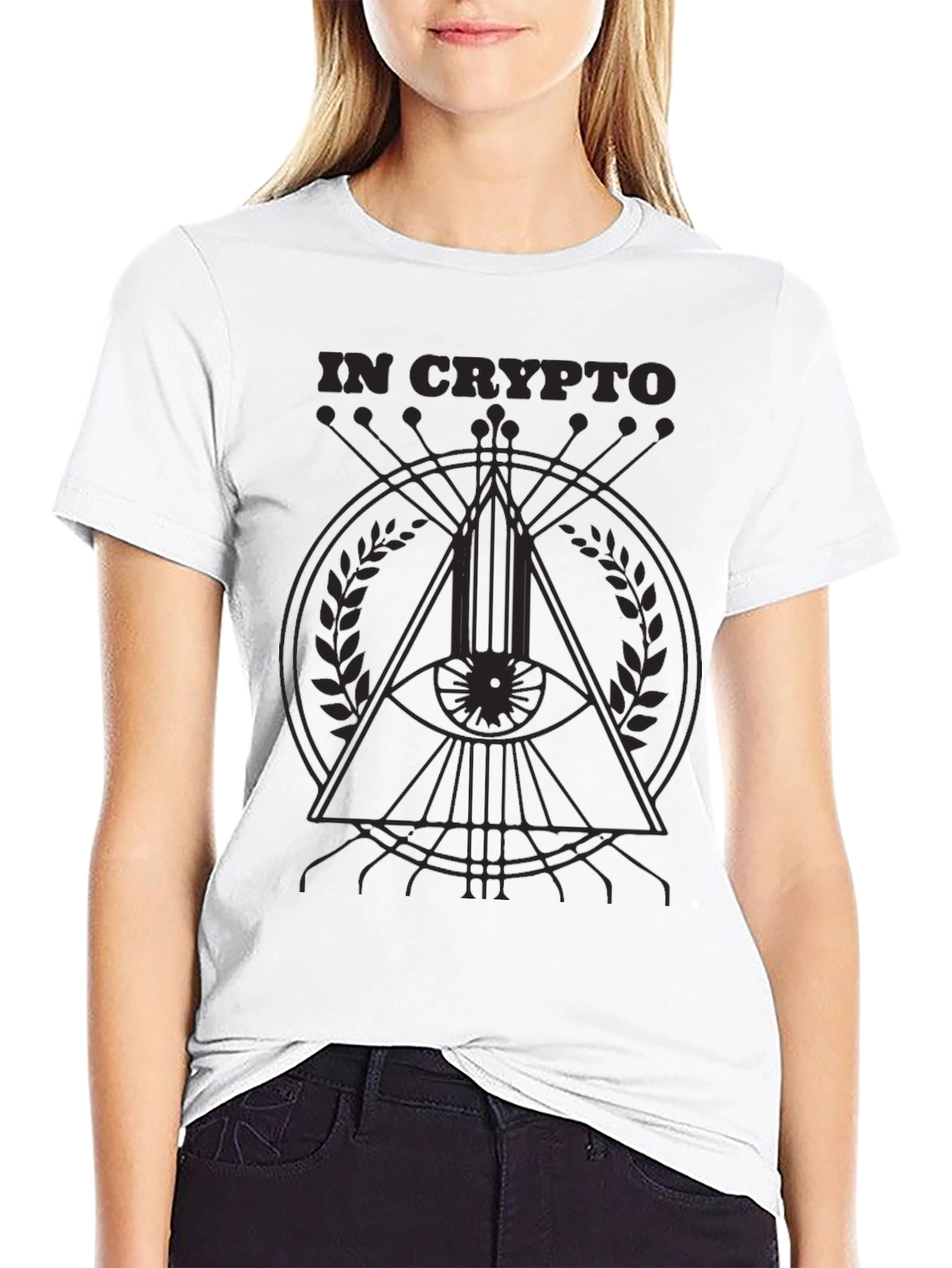 In Crypto Graphic Print Tee - All Seeing Eye