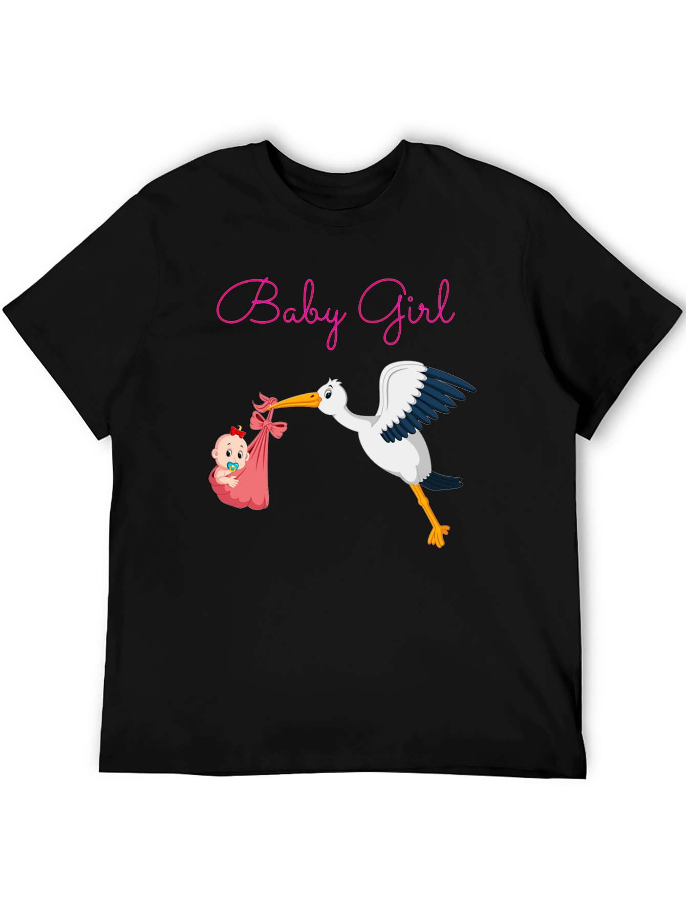 Baby Girl Stork Graphic Tee - Expecting Mothers