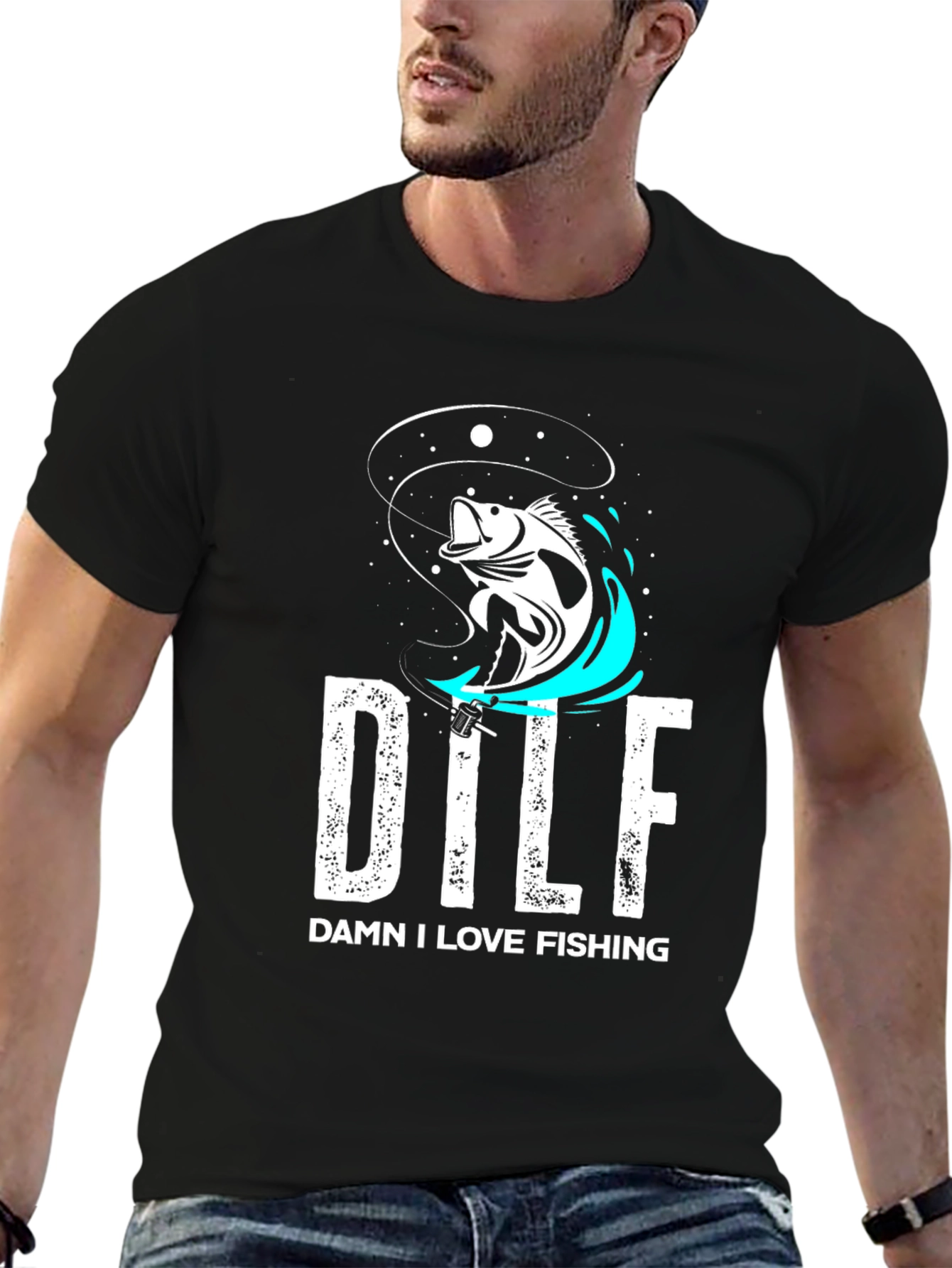 DILF Damn I Love Fishing Graphic Tee