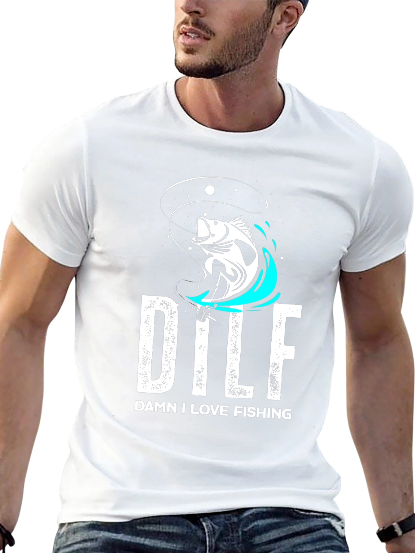 DILF Damn I Love Fishing Graphic Tee