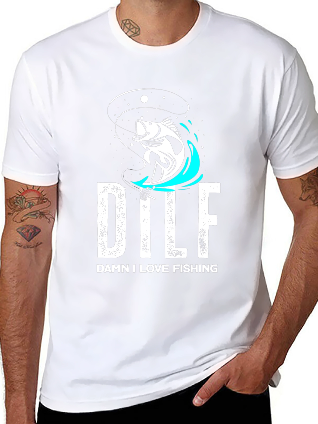 DILF Damn I Love Fishing Graphic Tee