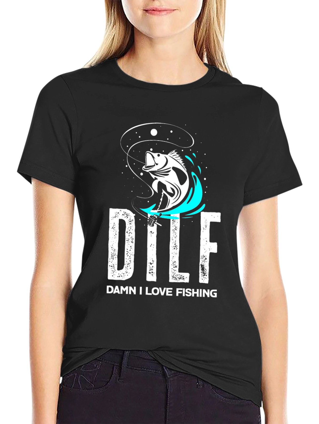DILF Damn I Love Fishing Graphic Tee
