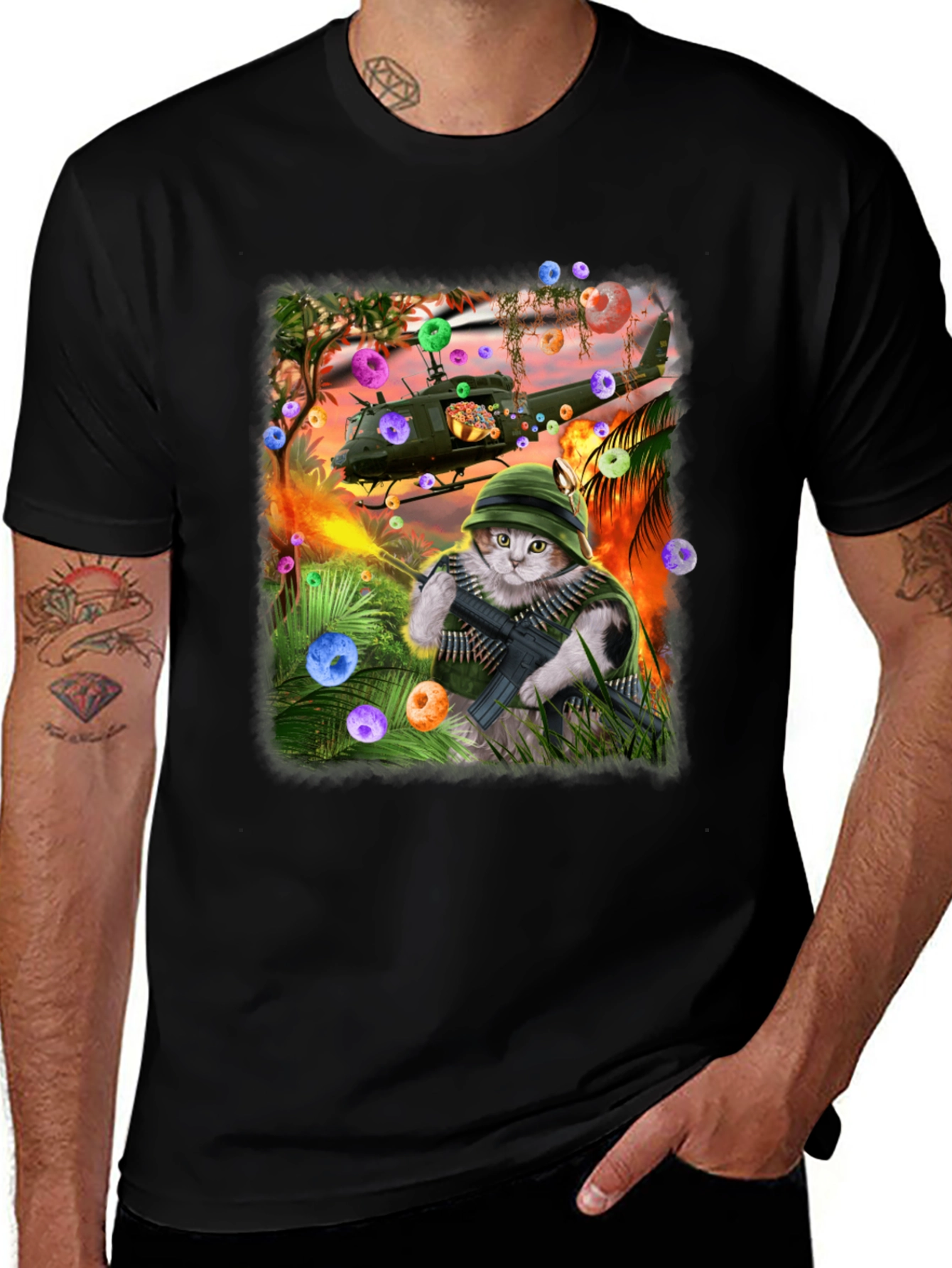 Funny Cat Warrior T-Shirt