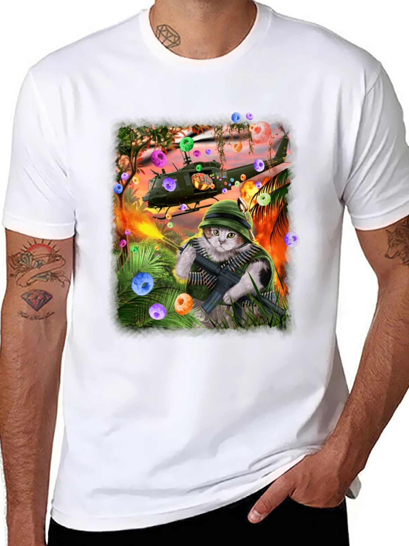 Funny Cat Warrior T-Shirt