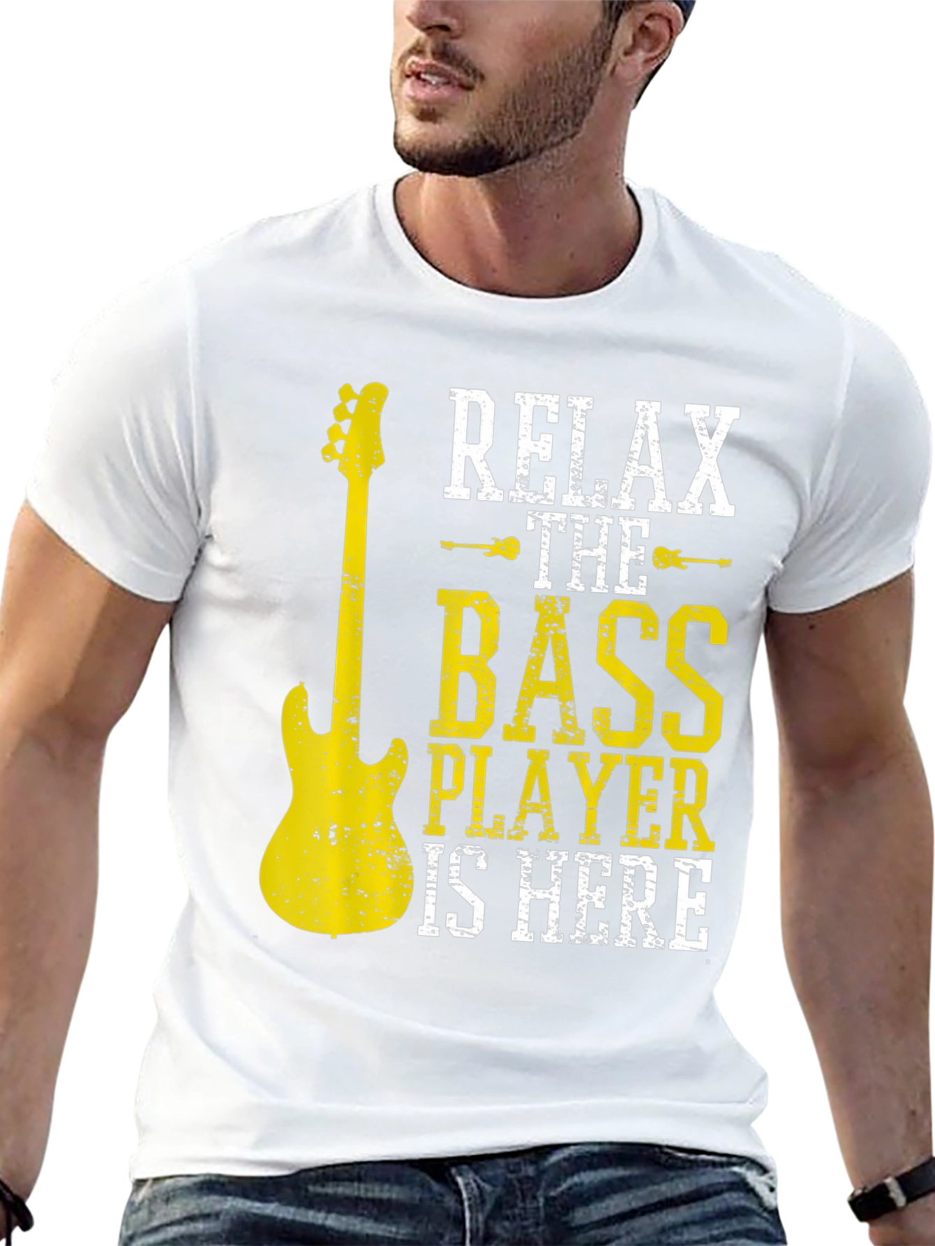 Relax The Bass Player Is Here Black T-Shirt