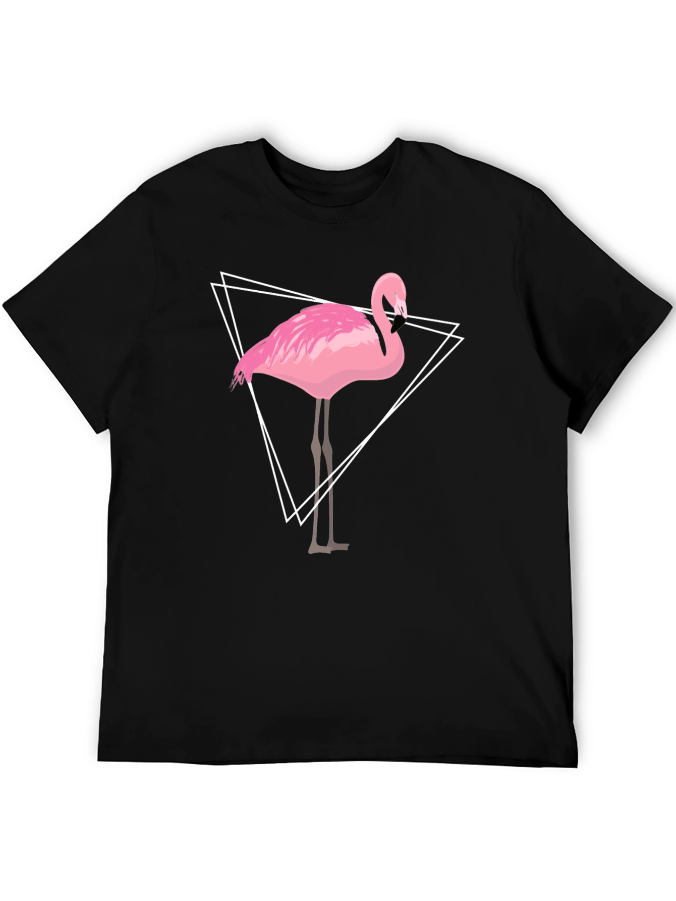 Flamingo Graphic Tee - Geometric Design