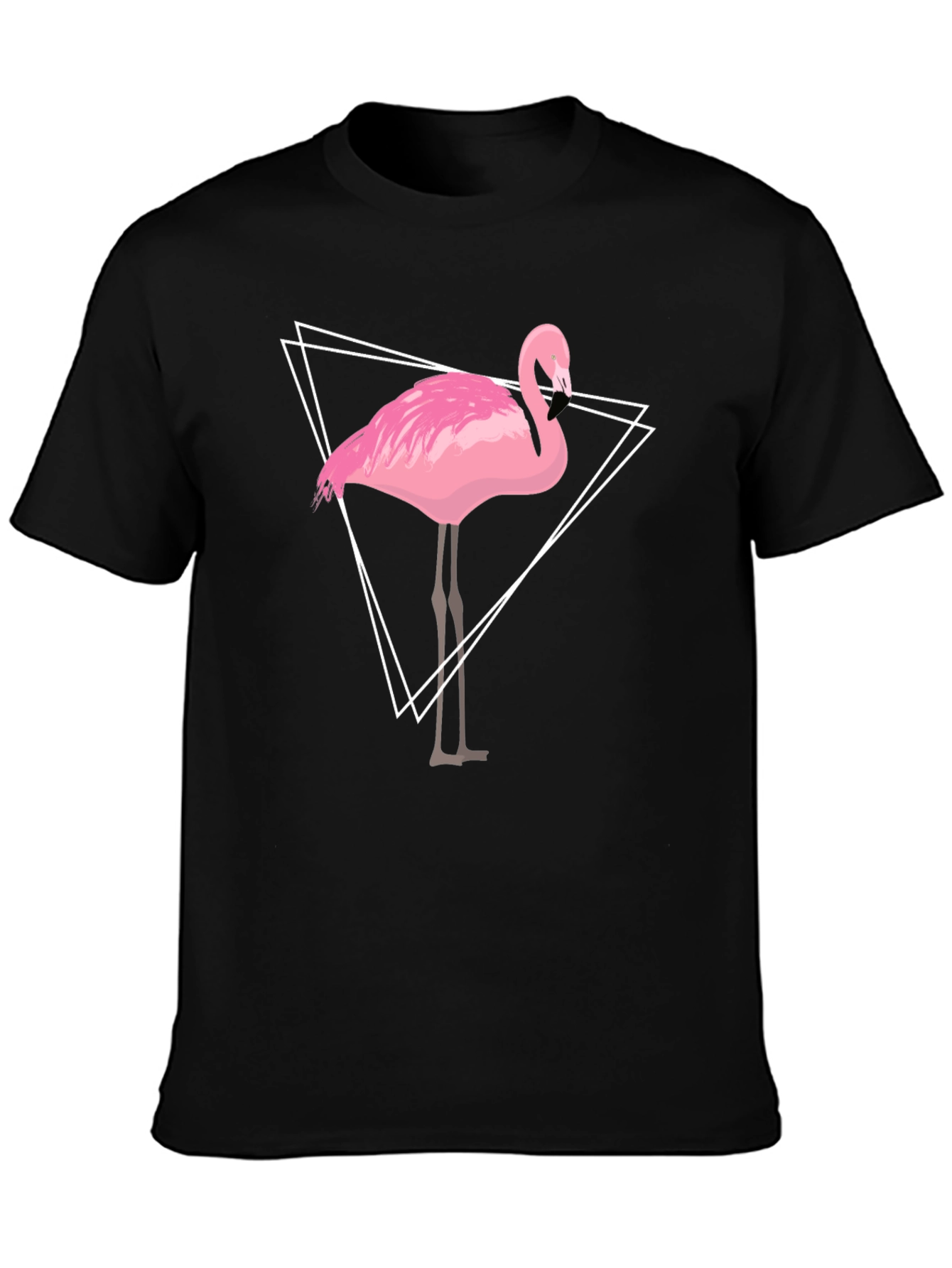 Flamingo Graphic Tee - Geometric Design