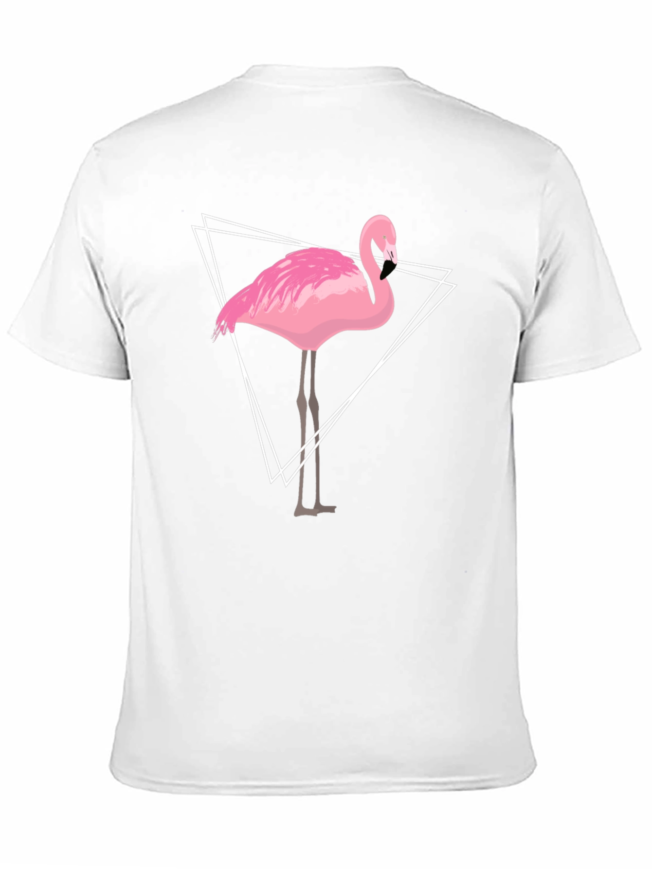Flamingo Graphic Tee - Geometric Design