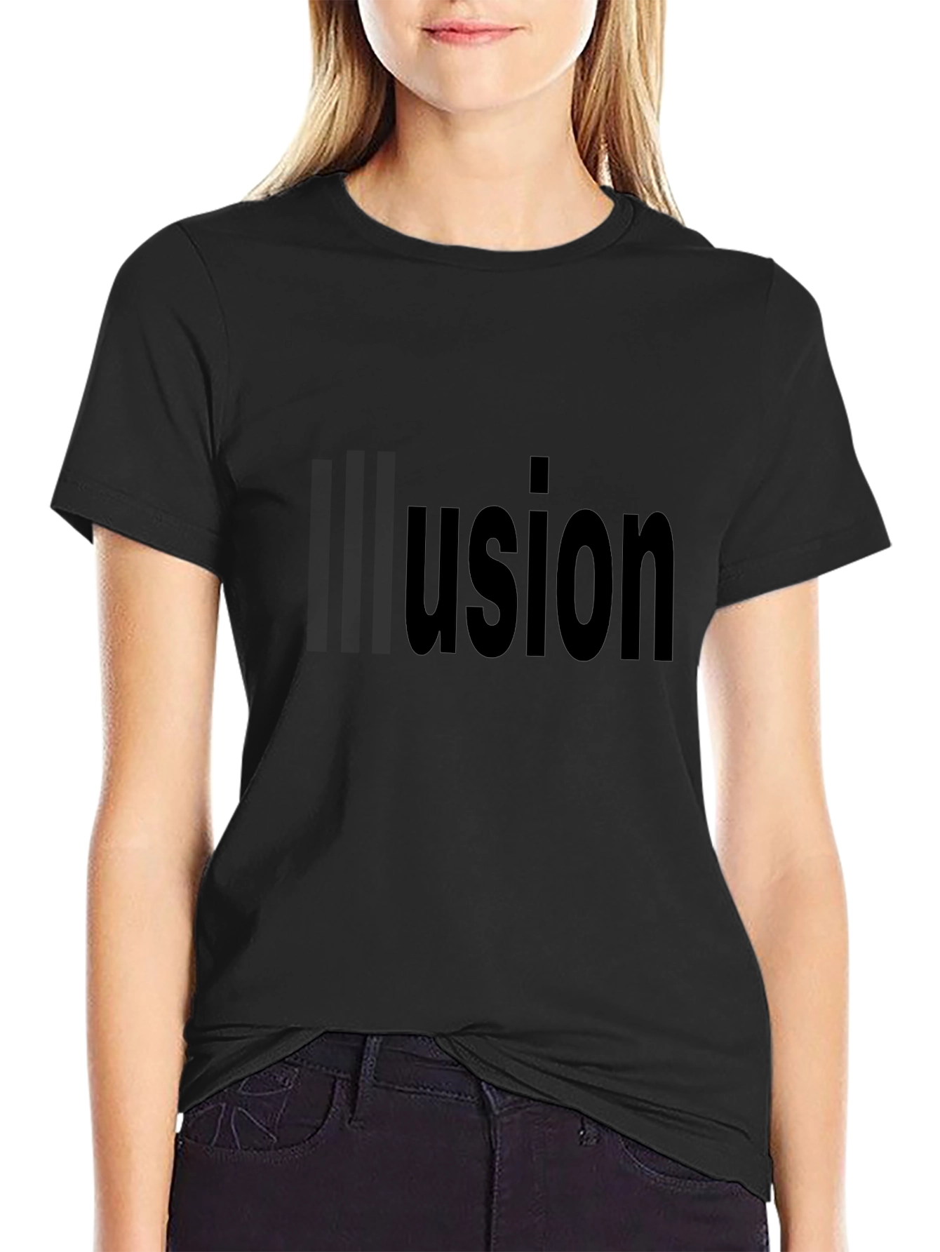 Black Usion Graphic T-Shirt - Casual Style