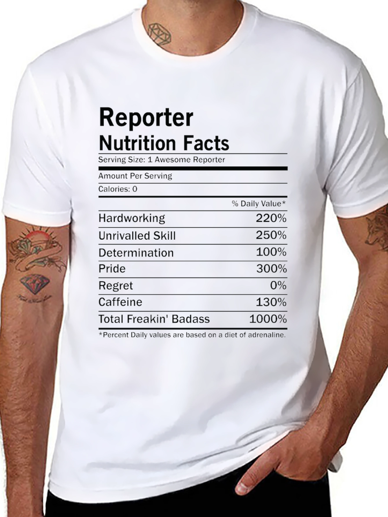 Reporter Nutrition Facts T-Shirt