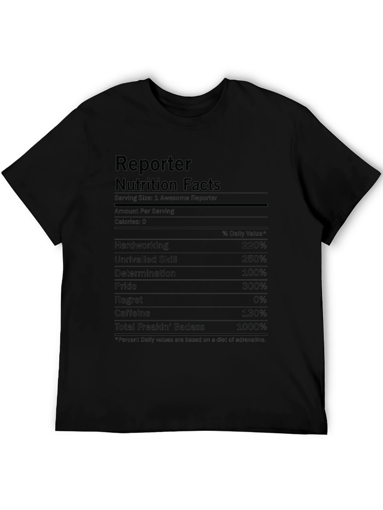 Reporter Nutrition Facts T-Shirt