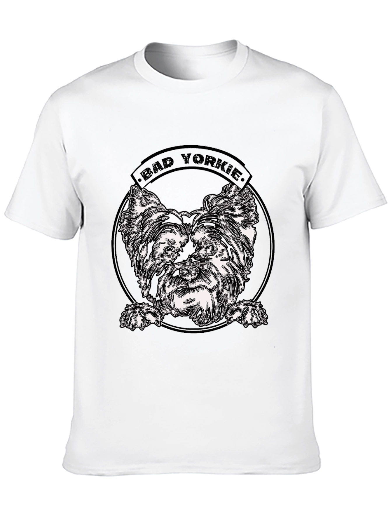 Bad Yorkie Graphic Tee - Black Cotton T-Shirt