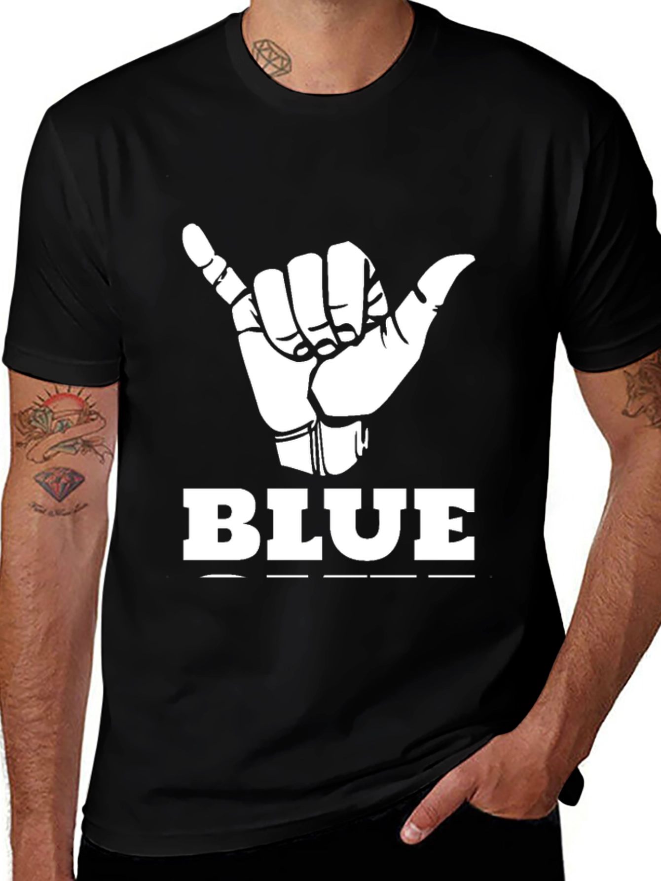 Hang Loose BLUE Graphic Tee - Casual Comfort