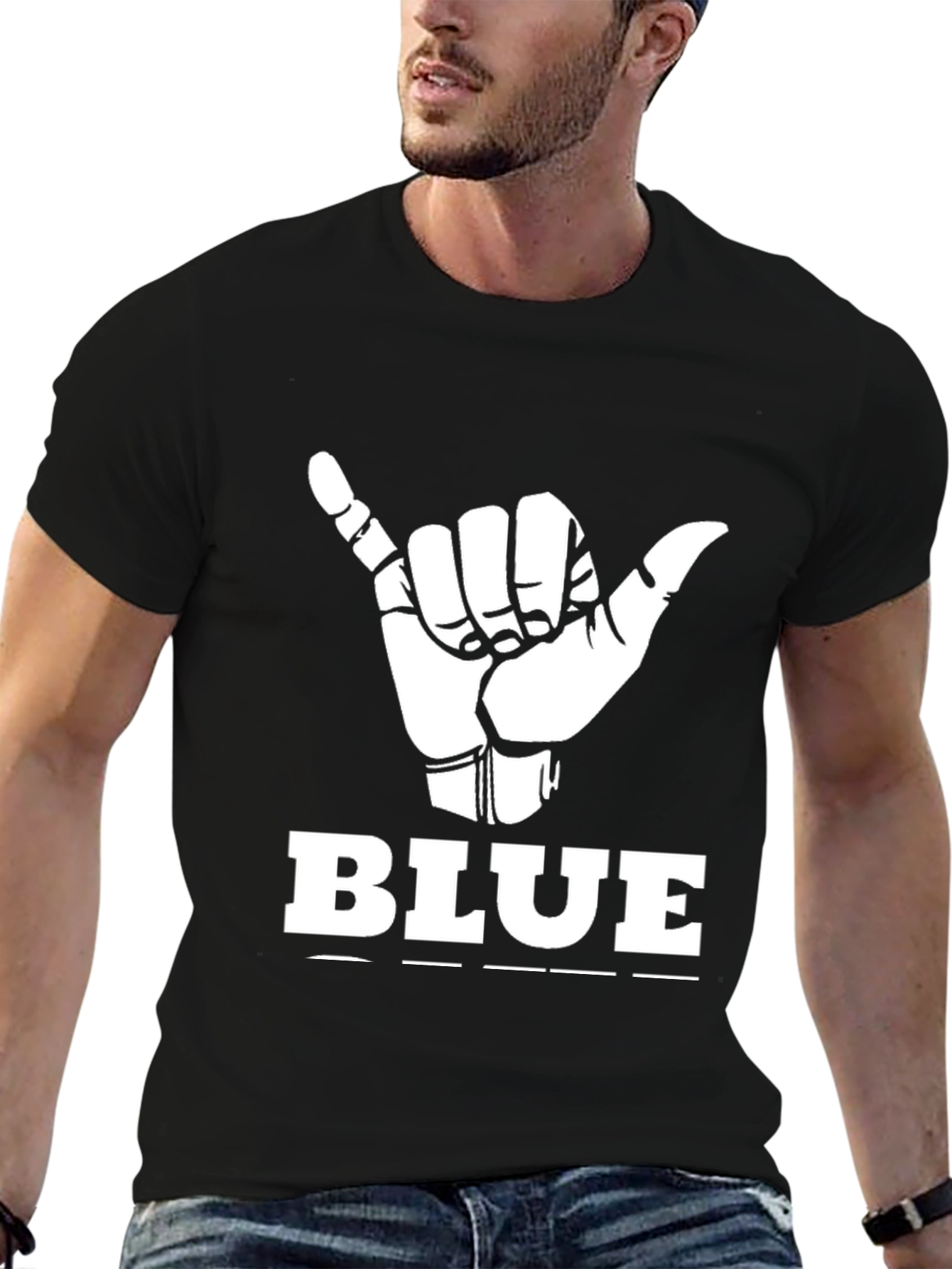 Hang Loose BLUE Graphic Tee - Casual Comfort