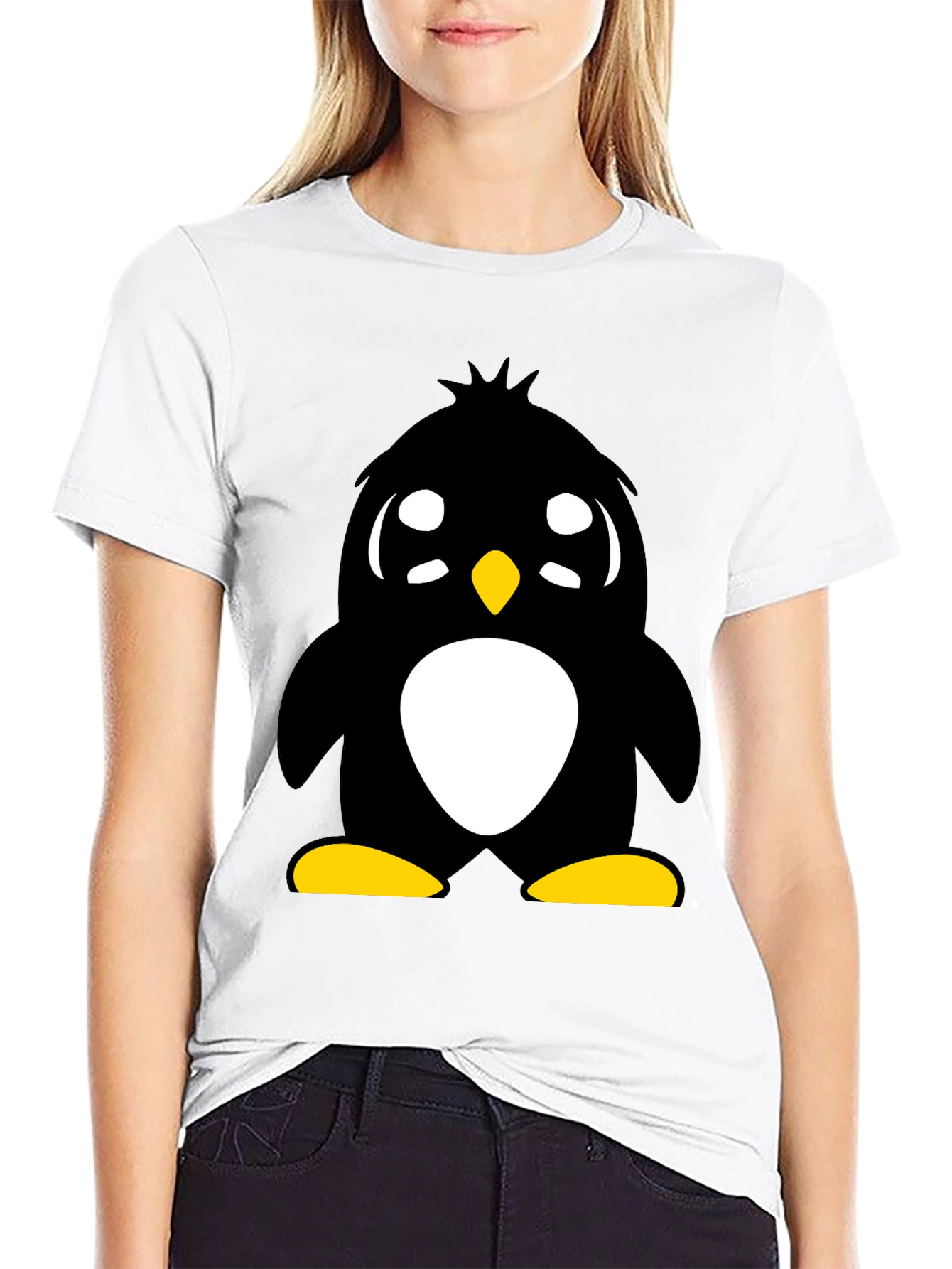 Cute Penguin Graphic Tee - Unisex Black T-Shirt