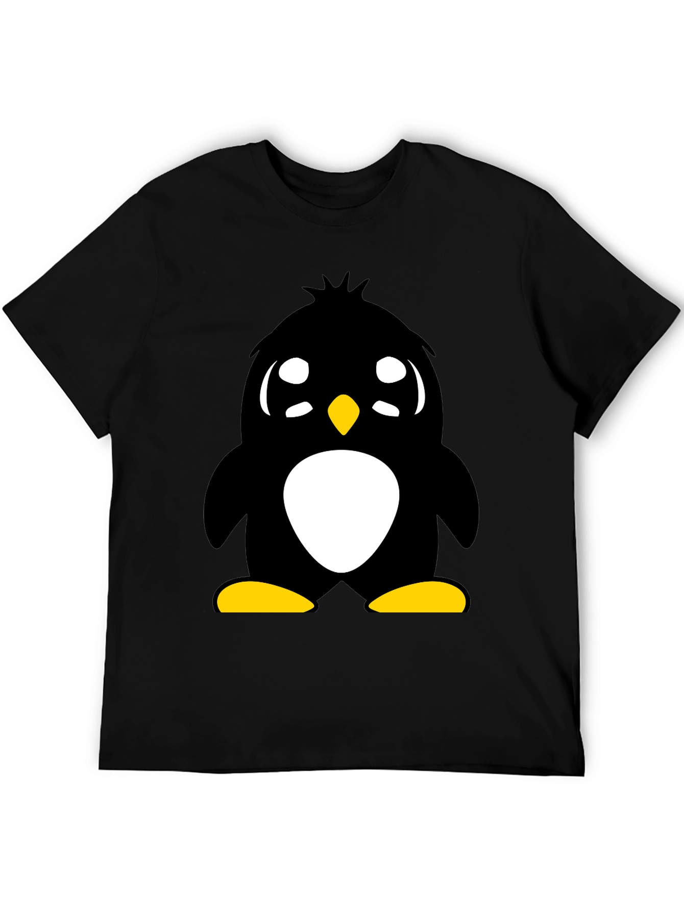 Cute Penguin Graphic Tee - Unisex Black T-Shirt