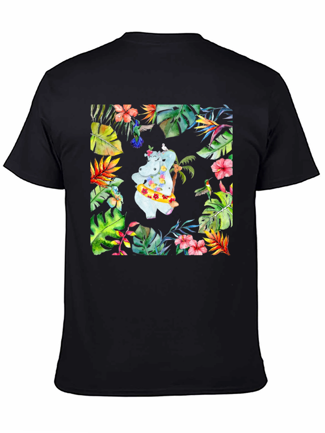 Tropical Hippo T-Shirt - Summer Vibes