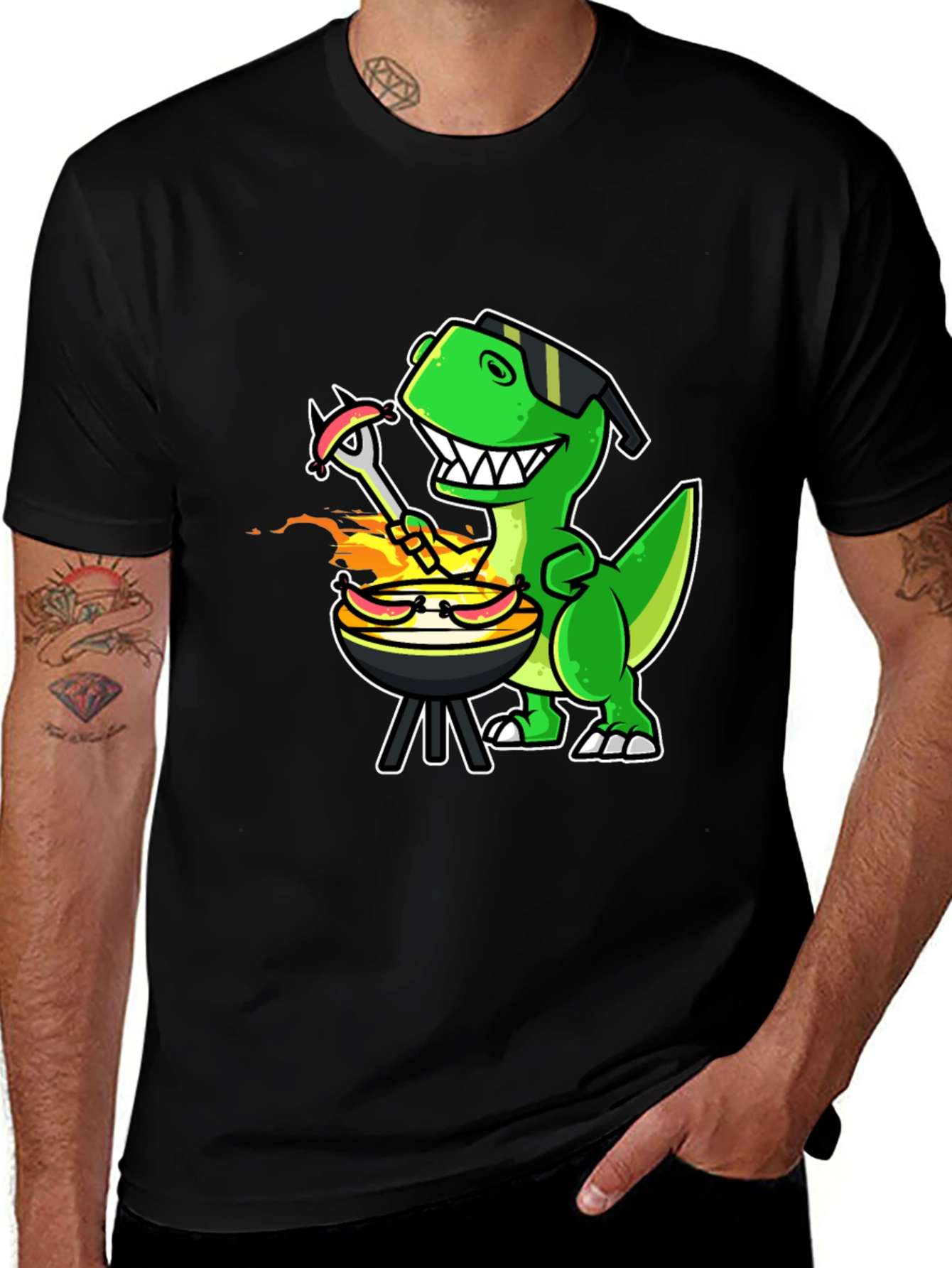 Dino BBQ T-Shirt - Grill Master Rex